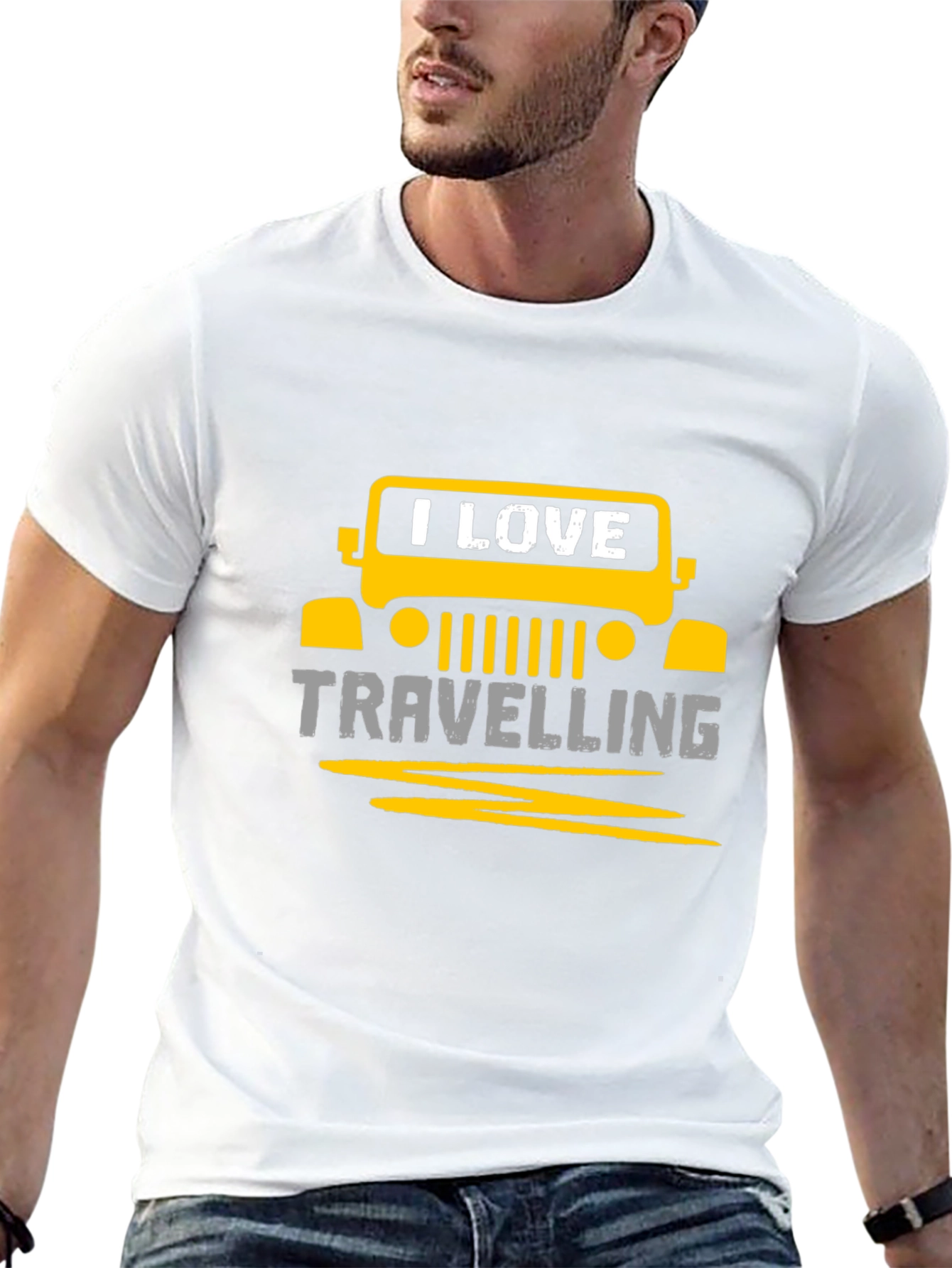 I Love Travelling Graphic Tee - Black Unisex T-Shirt