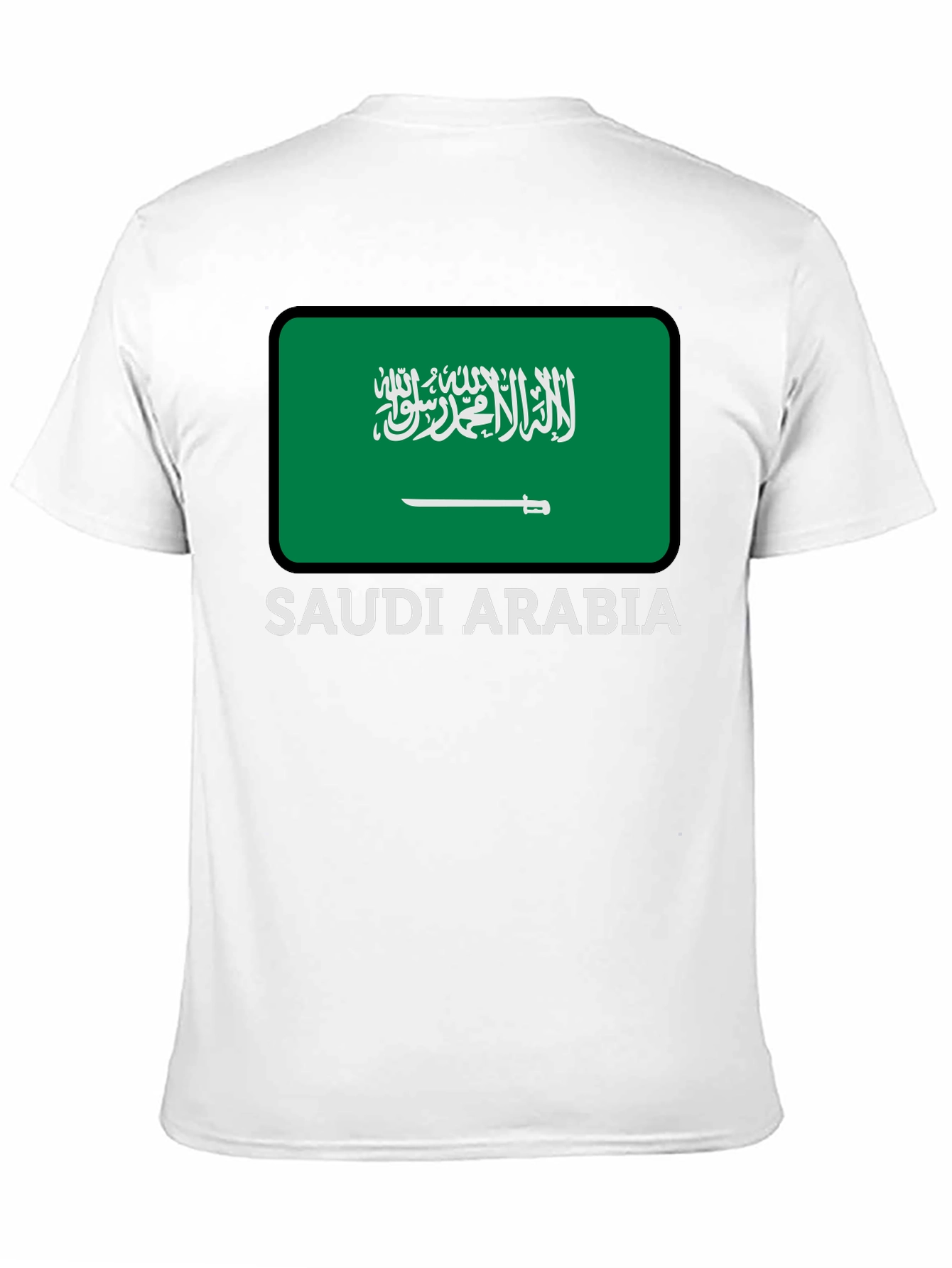 Saudi Arabia Flag Graphic Tee - Black Cotton T-Shirt
