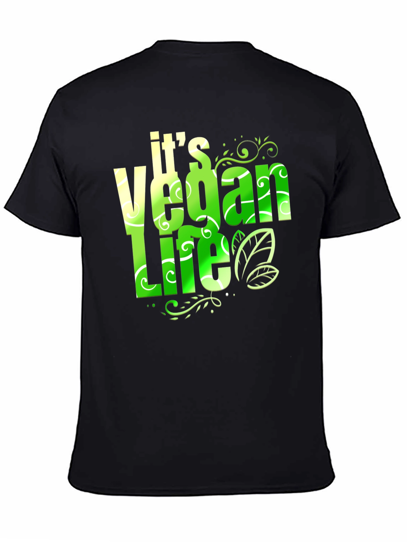 Vegan Life T-Shirt: Green & White Design