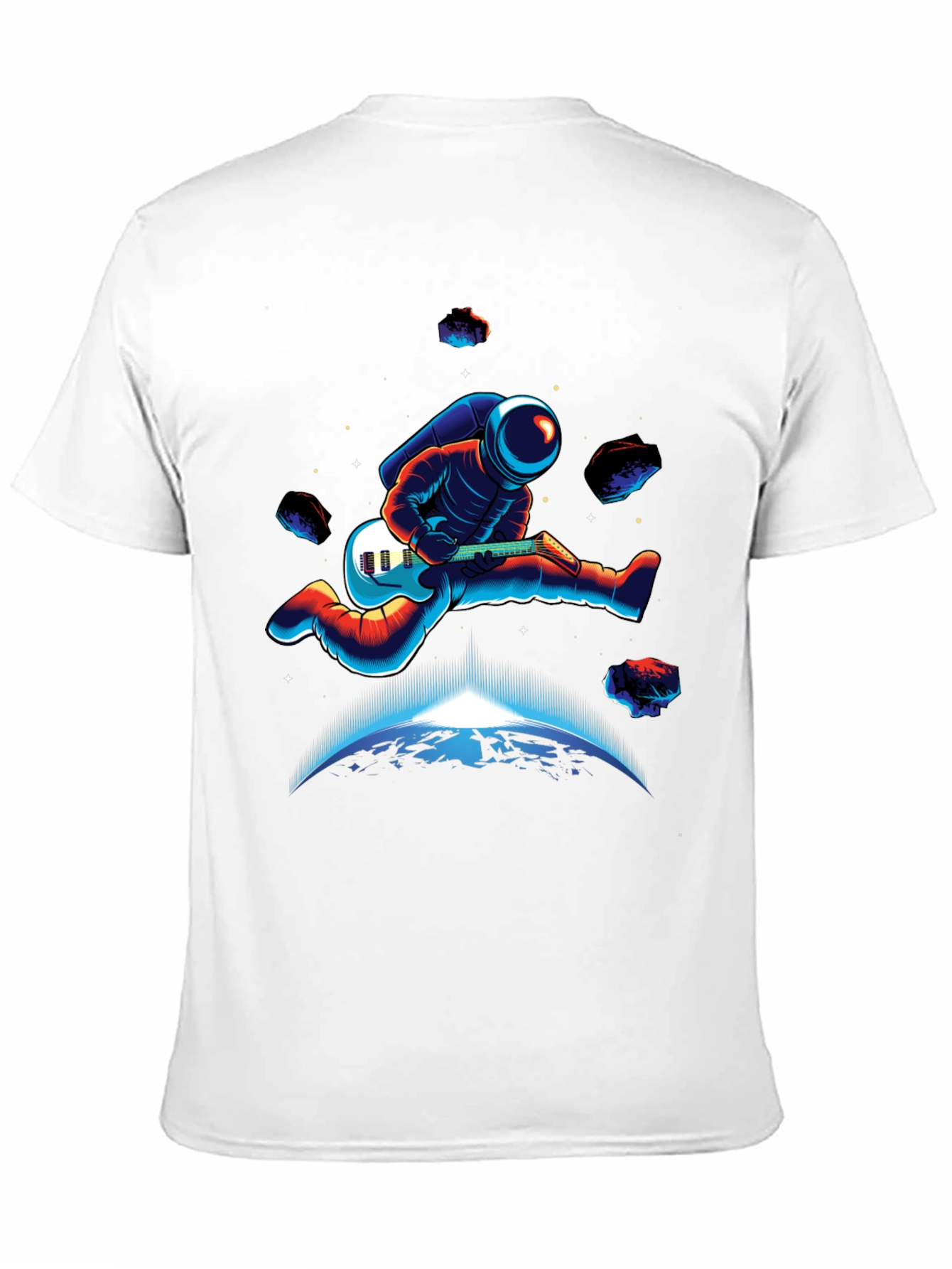 Astronaut Guitar Player T-Shirt - Space Rocker Tee