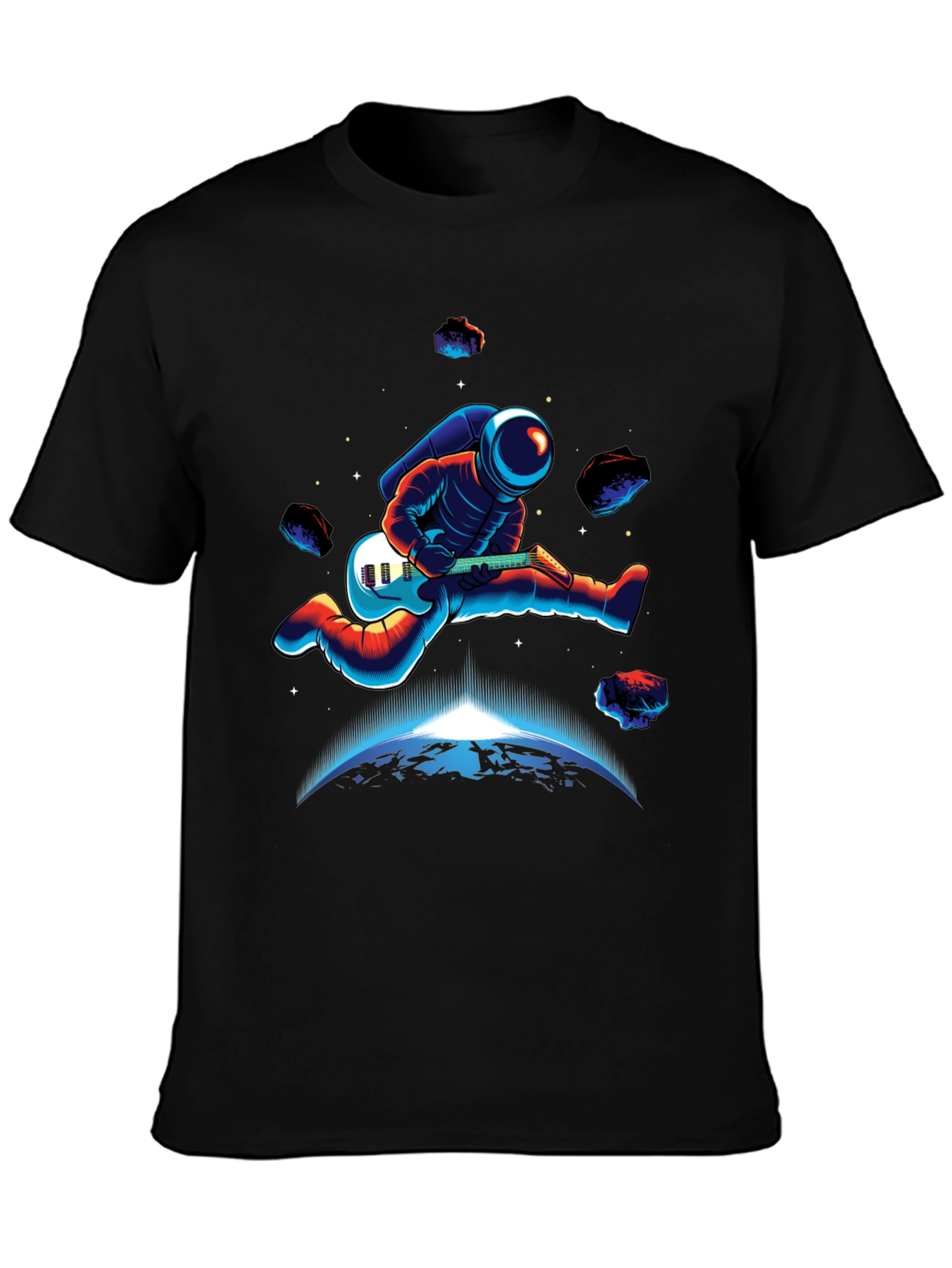 Astronaut Guitar Player T-Shirt - Space Rocker Tee