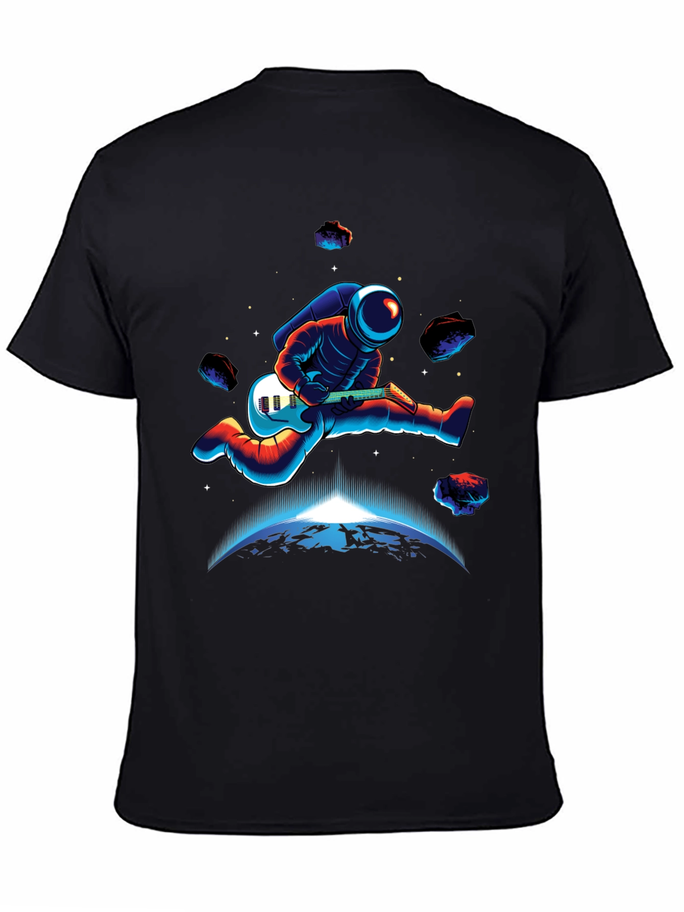 Astronaut Guitar Player T-Shirt - Space Rocker Tee