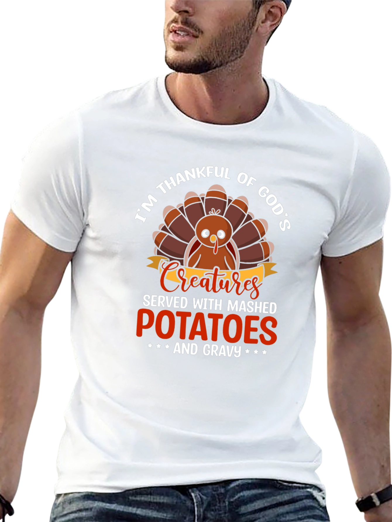 Im Thankful For Gods Creatures Turkey T-Shirt