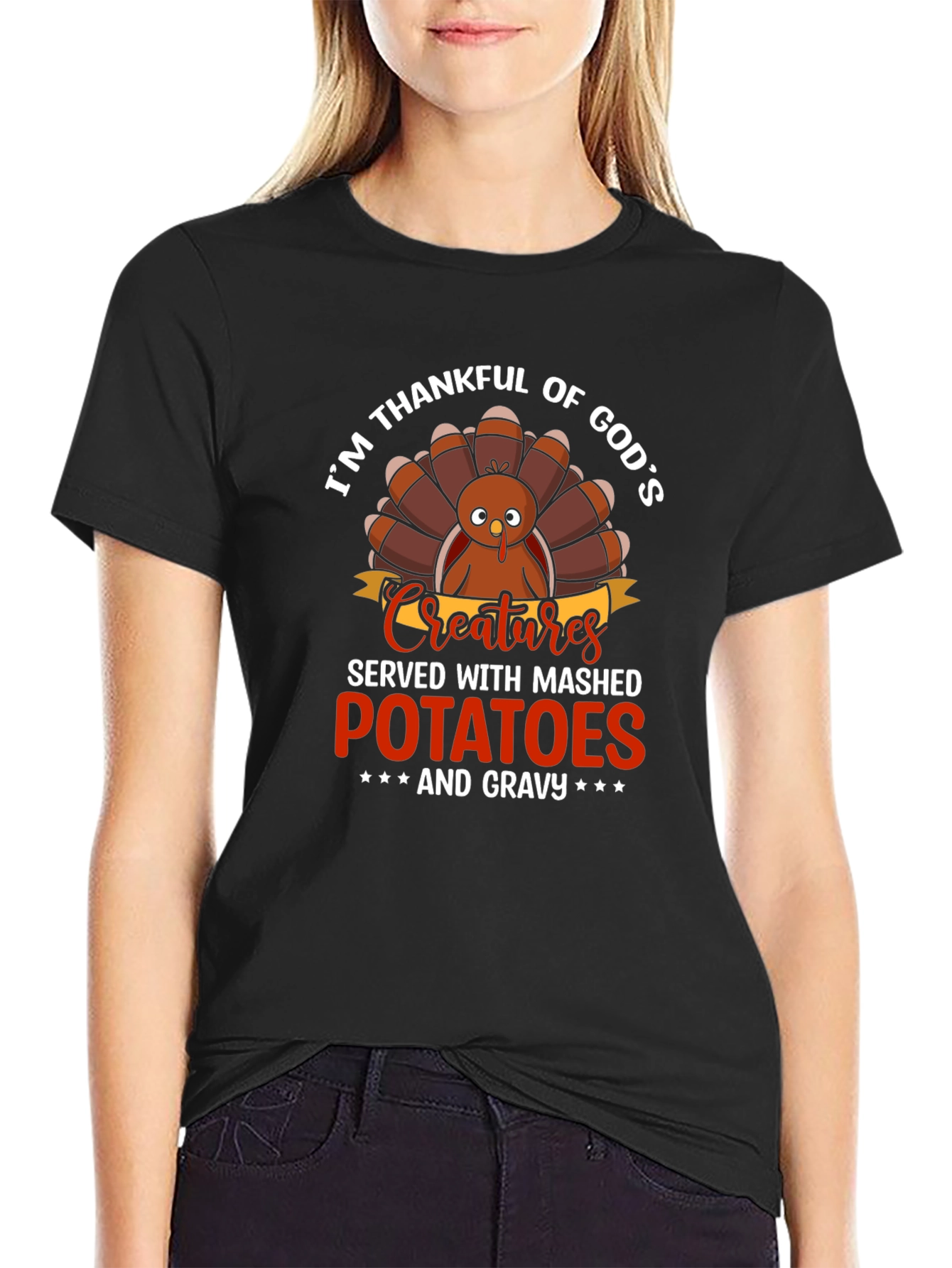 Im Thankful For Gods Creatures Turkey T-Shirt