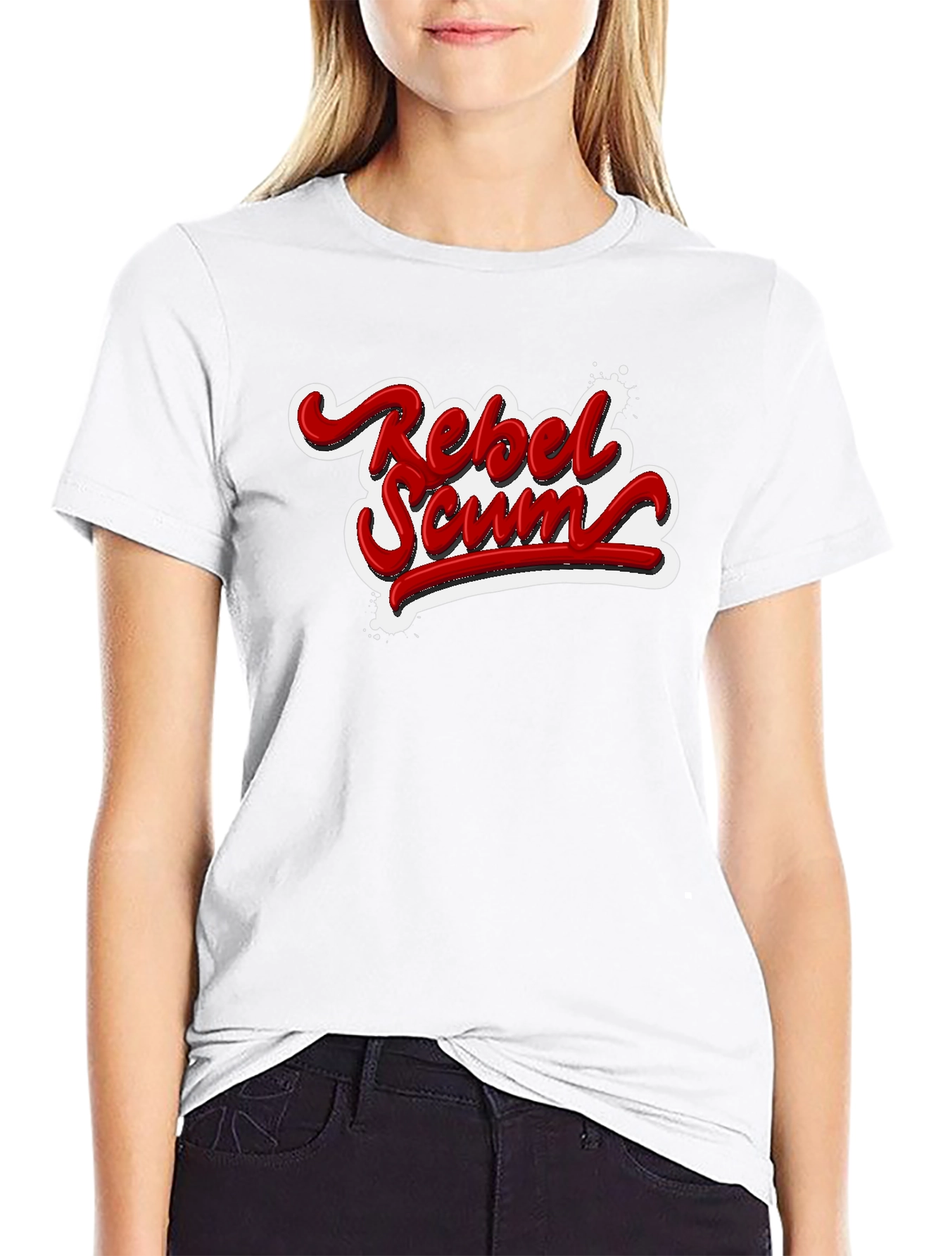 Rebel Scum Graphic T-Shirt - Bold Red Text