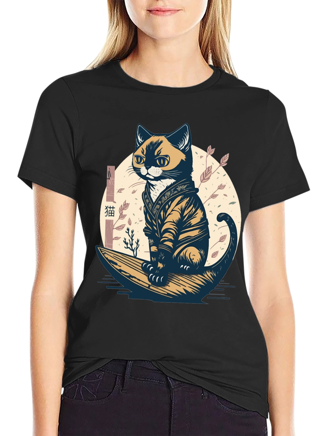 Samurai Cat Graphic Tee - Unique Style
