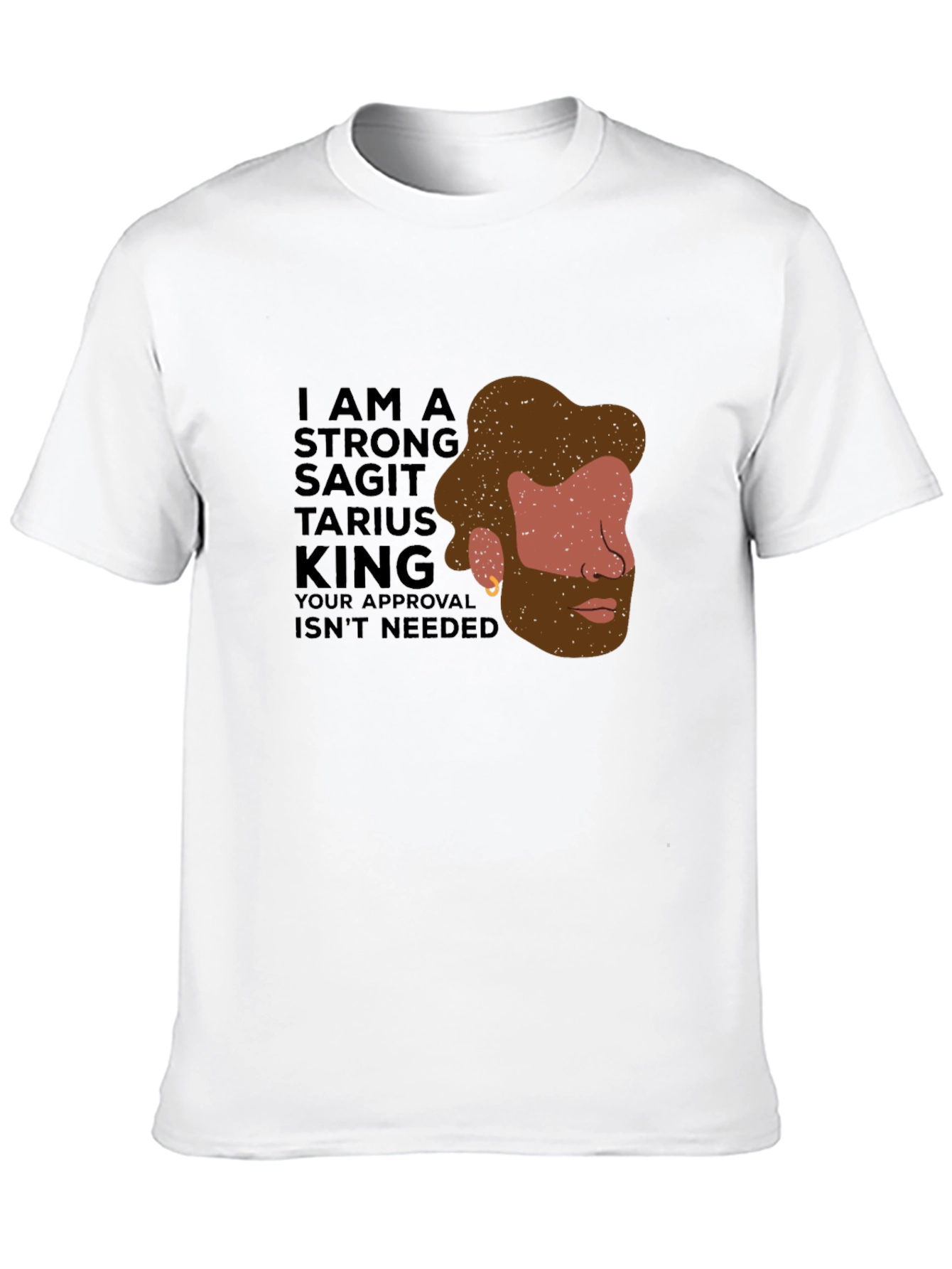 Strong Sagittarius King Black Graphic Tee
