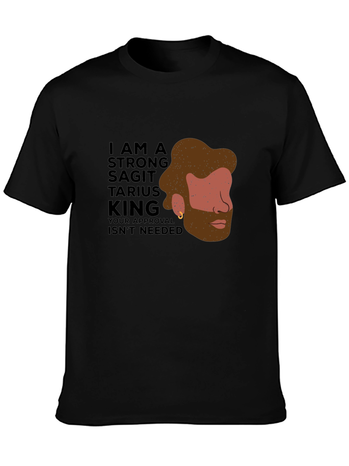 Strong Sagittarius King Black Graphic Tee