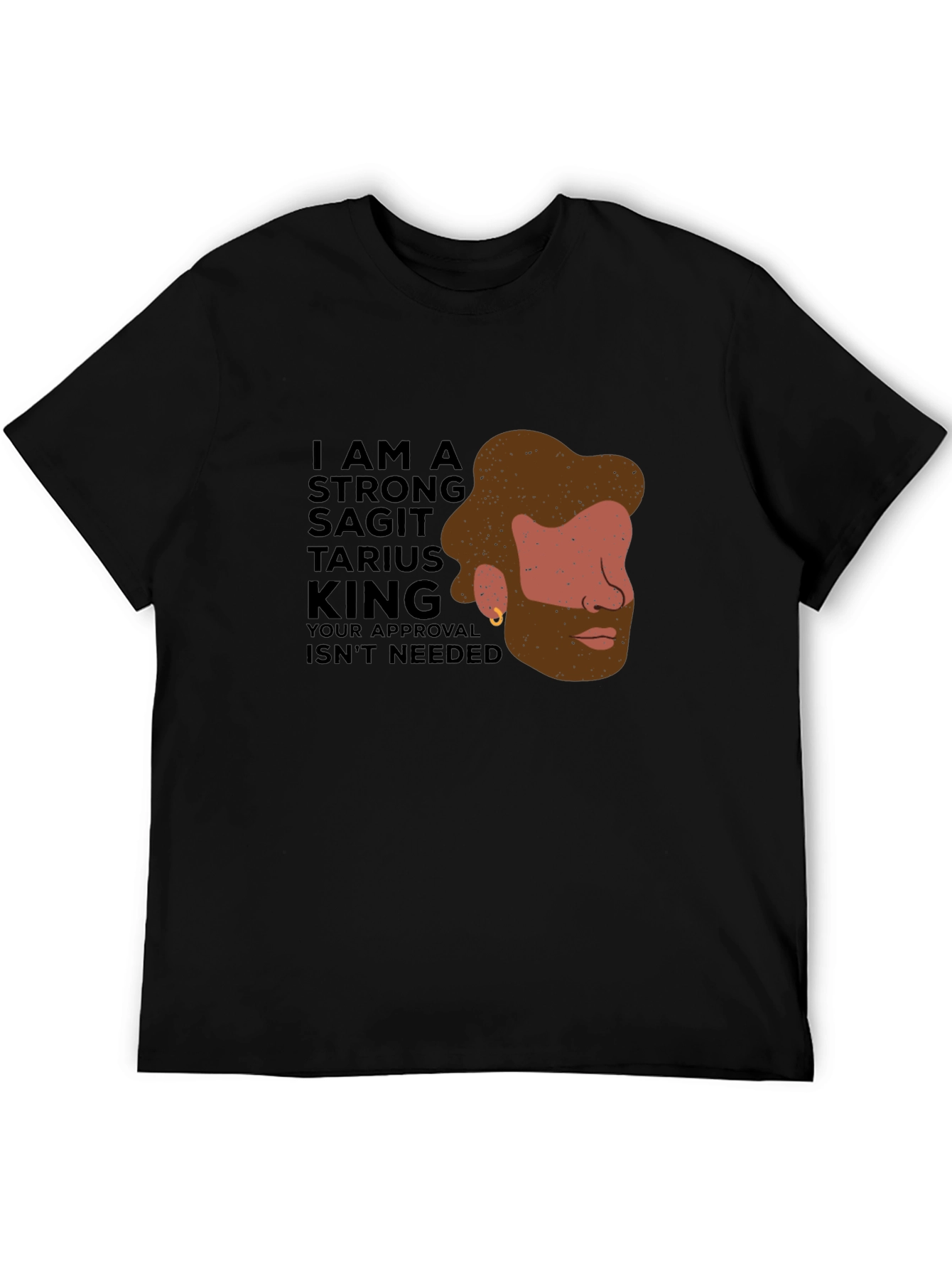 Strong Sagittarius King Black Graphic Tee