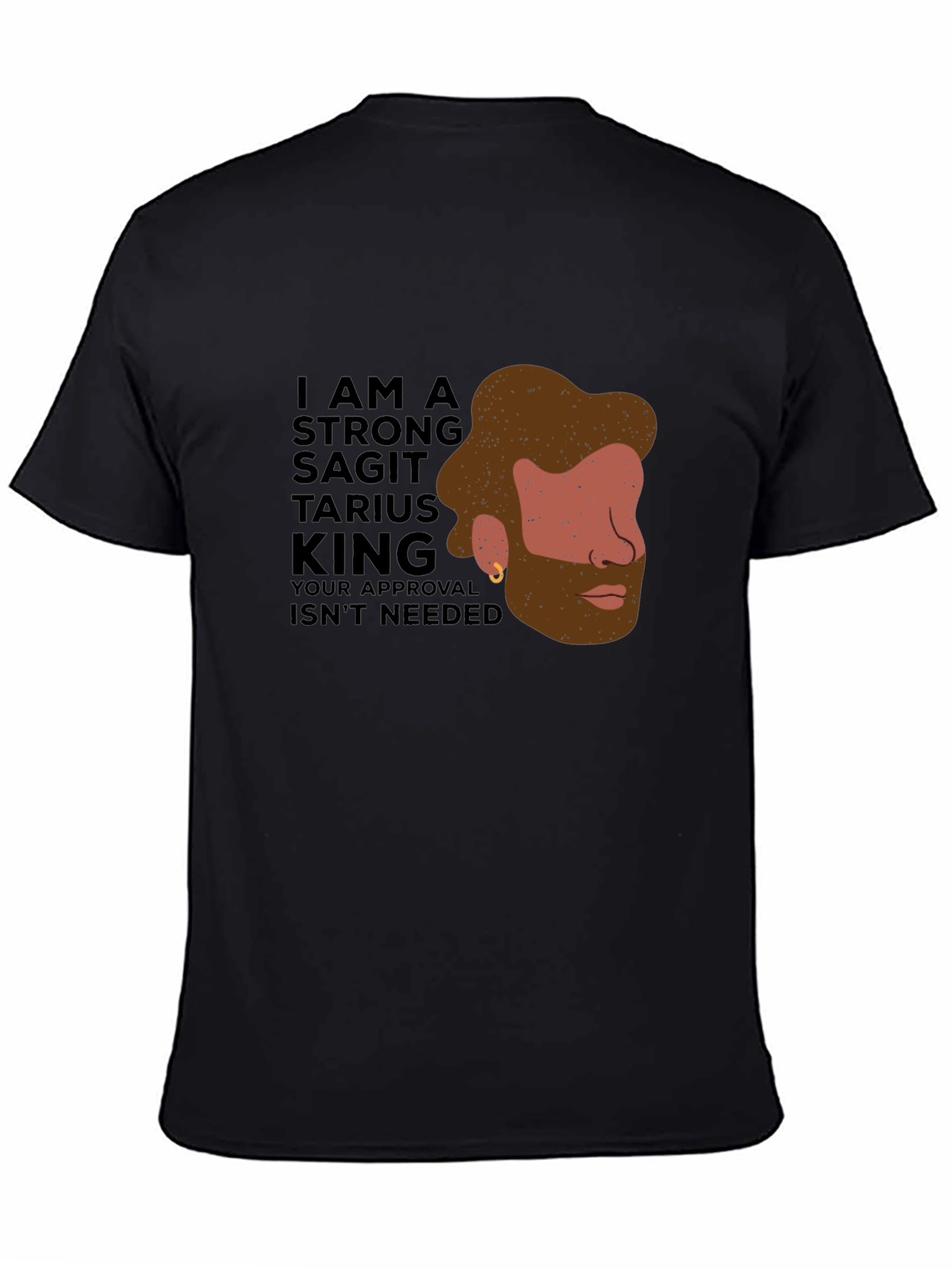 Strong Sagittarius King Black Graphic Tee