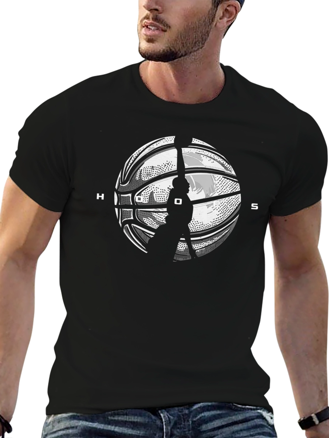 HOOS Basketball Graphic Tee - Black