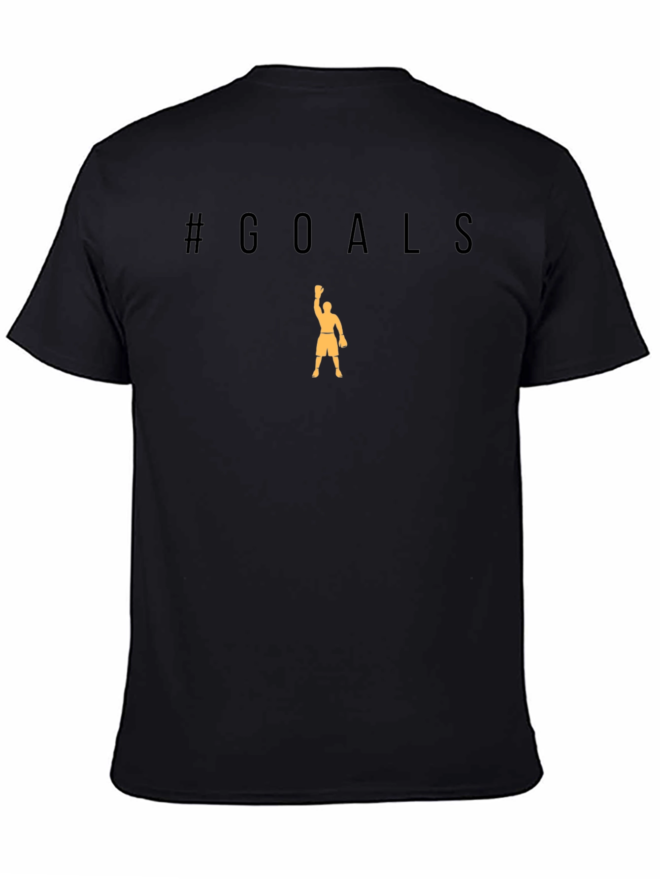 #Goals Black T-Shirt with Athlete Graphic