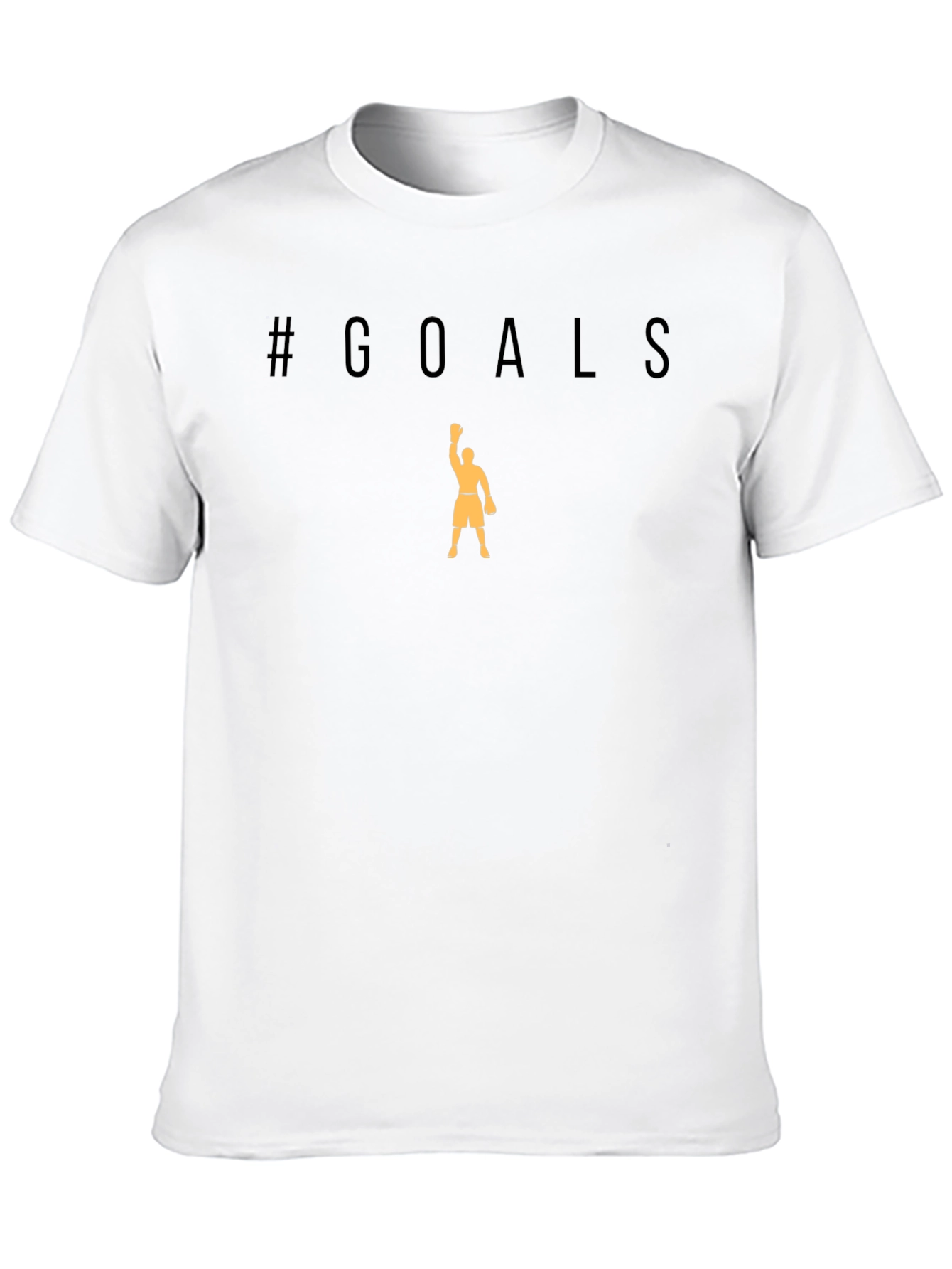 #Goals Black T-Shirt with Athlete Graphic