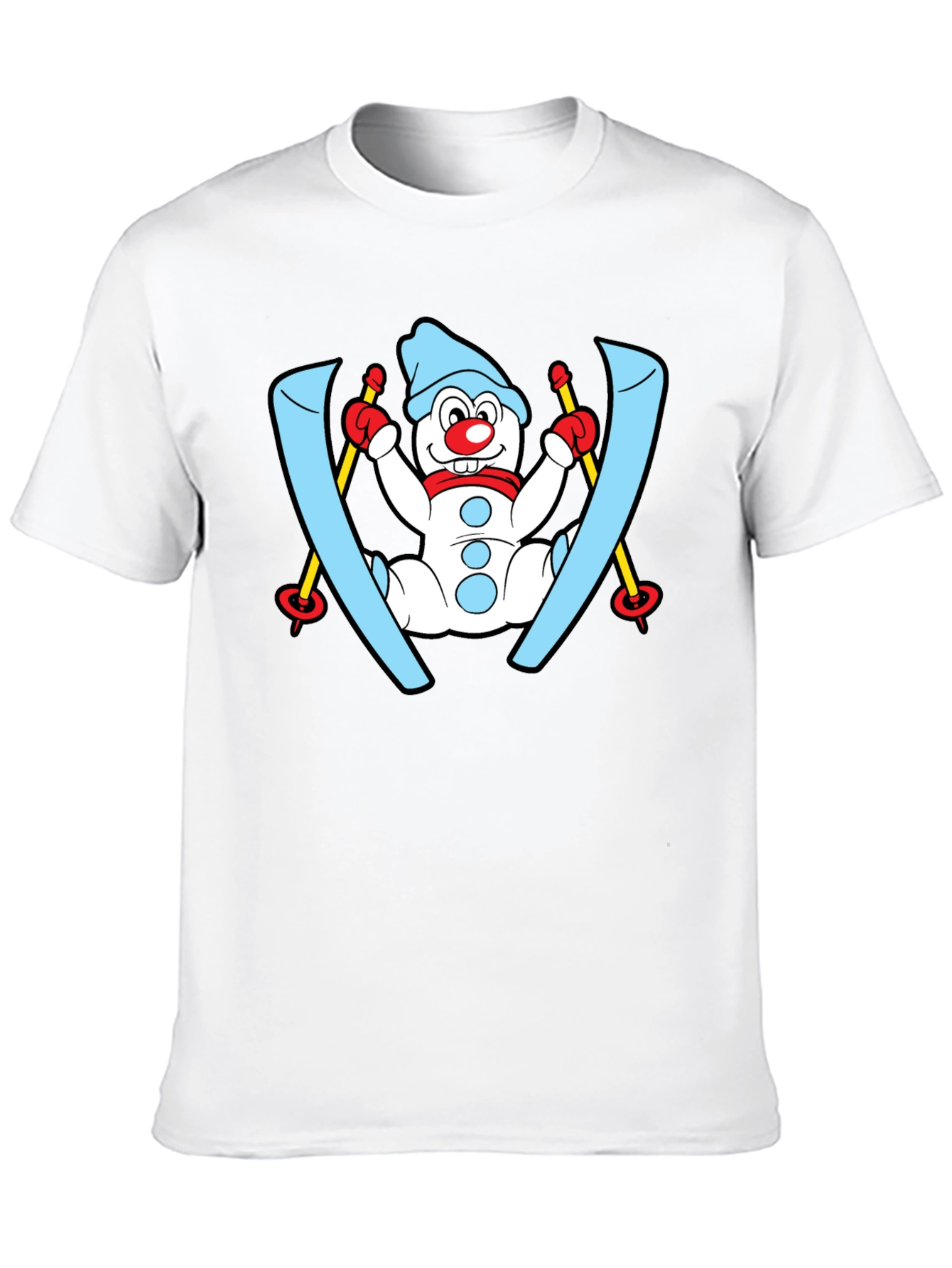Snowman Skier Black T-Shirt