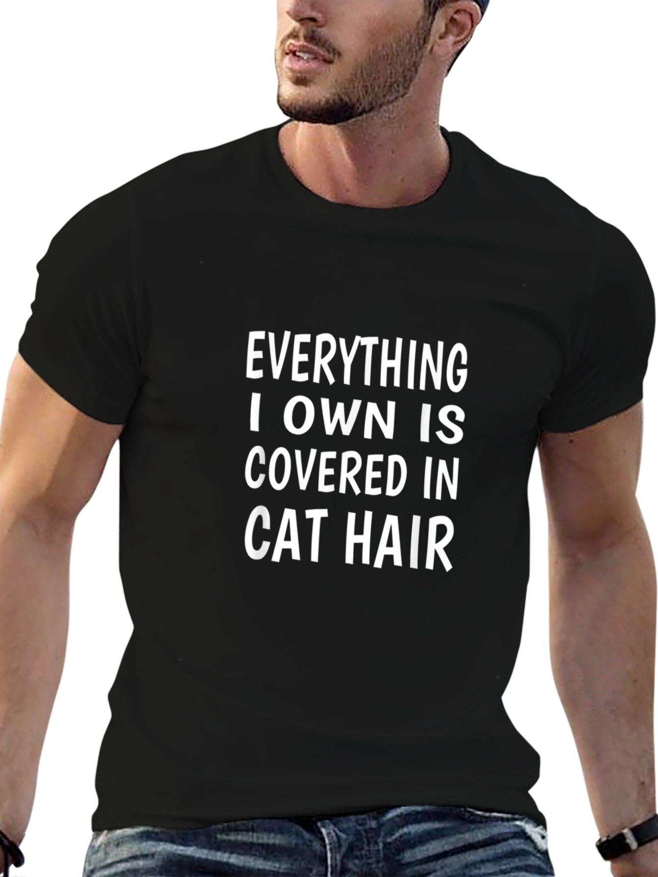 Cat Hair T-Shirt - Humorous Pet Lover Tee