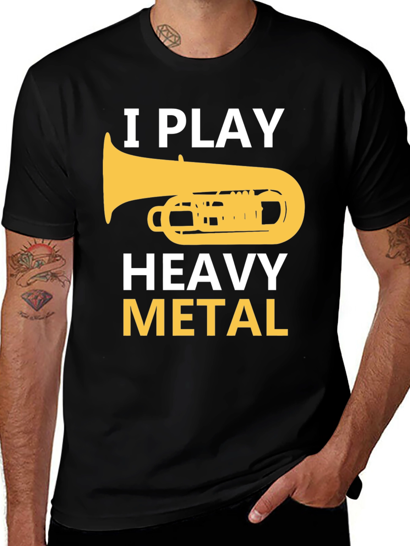 I Play Heavy Metal Tuba Funny Musician T-Shirt