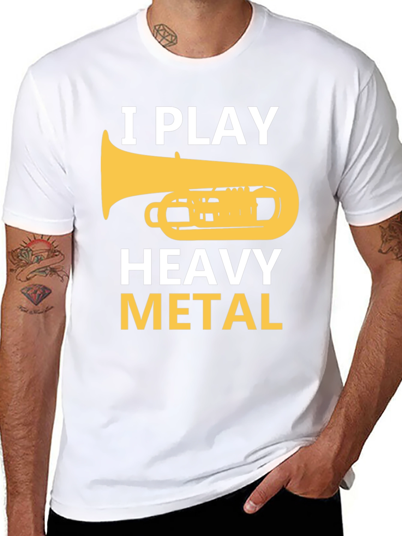 I Play Heavy Metal Tuba Funny Musician T-Shirt