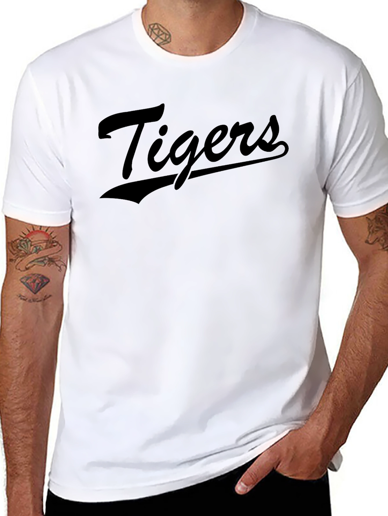 Tigers Graphic Tee - Classic Black Cotton T-Shirt