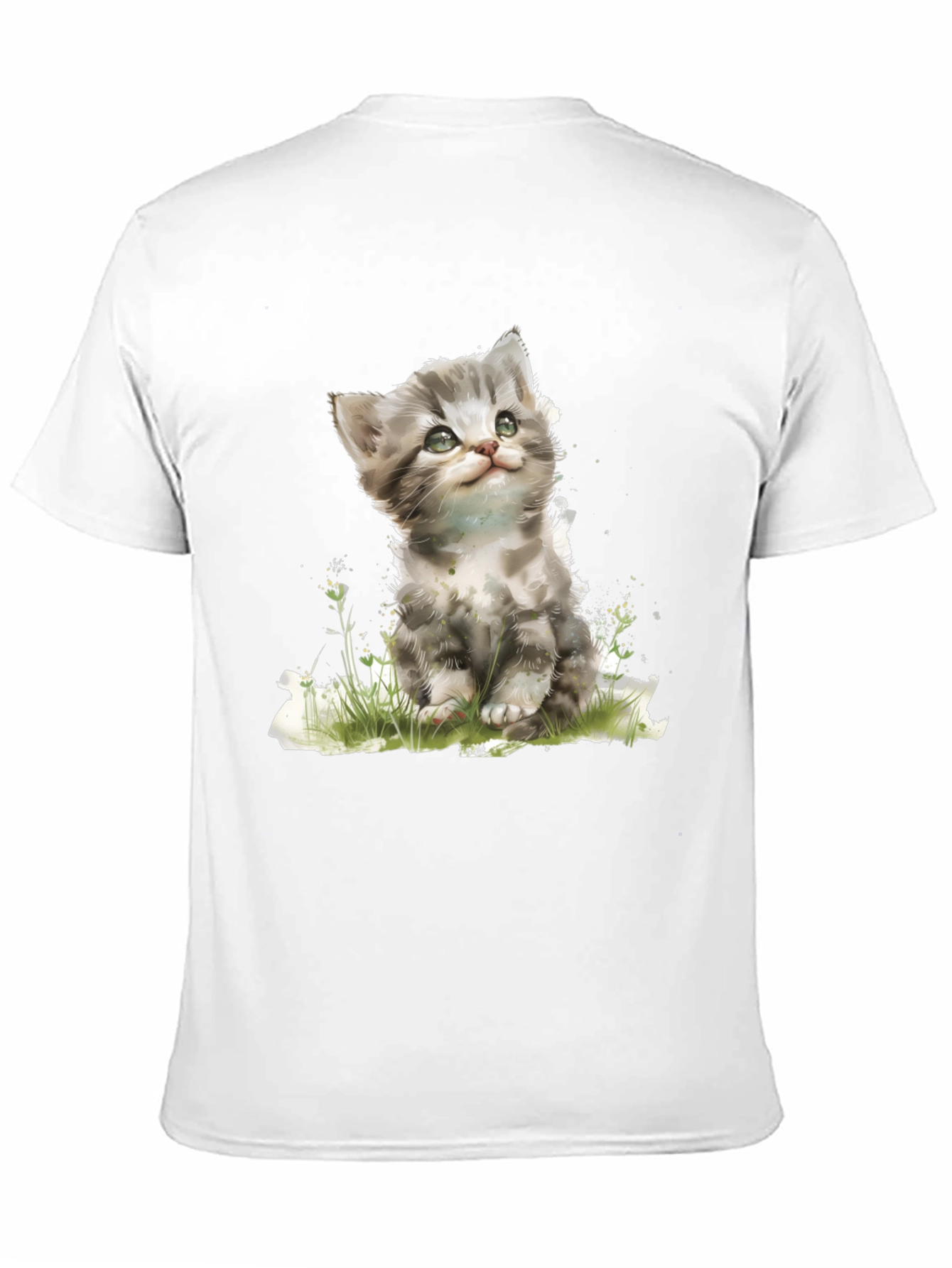 Cute Kitten Graphic Black T-Shirt