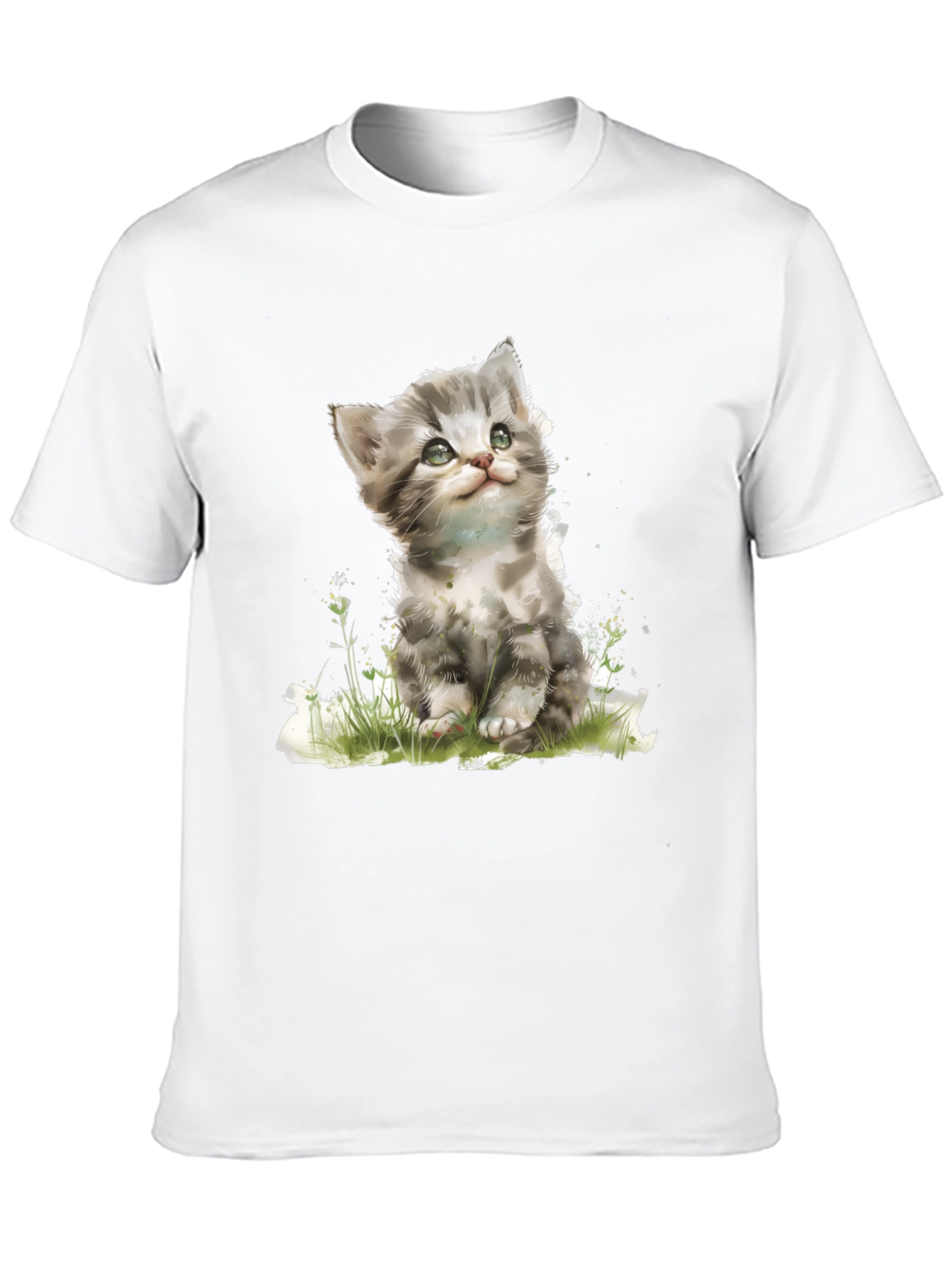 Cute Kitten Graphic Black T-Shirt