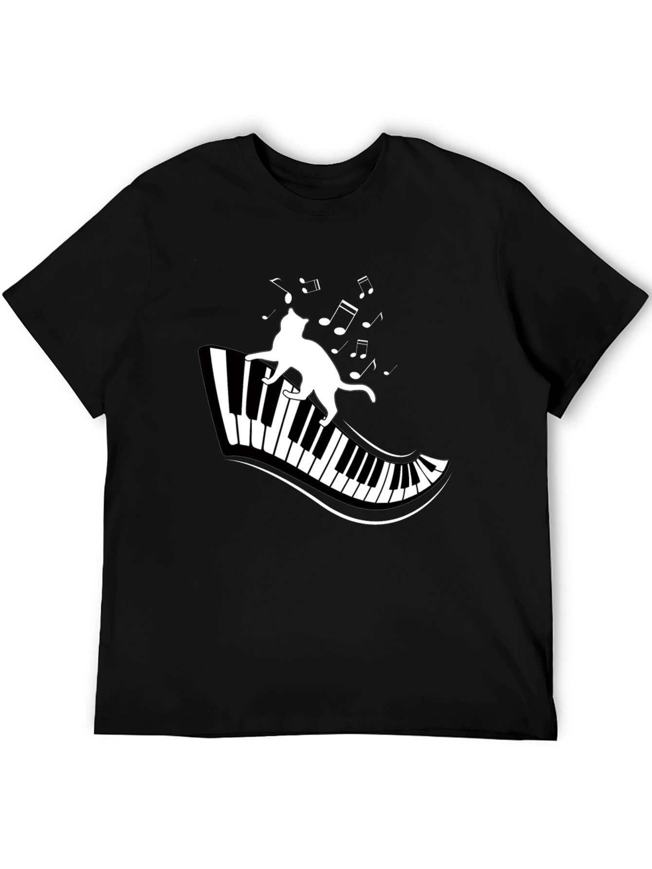 Cat on Piano T-Shirt - Musical Cat Tee