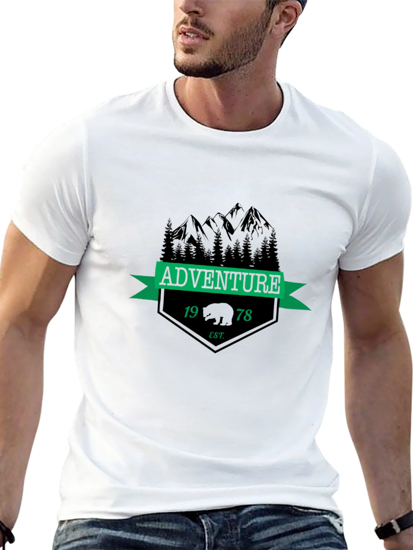 Adventure Bear Graphic Tee - Black