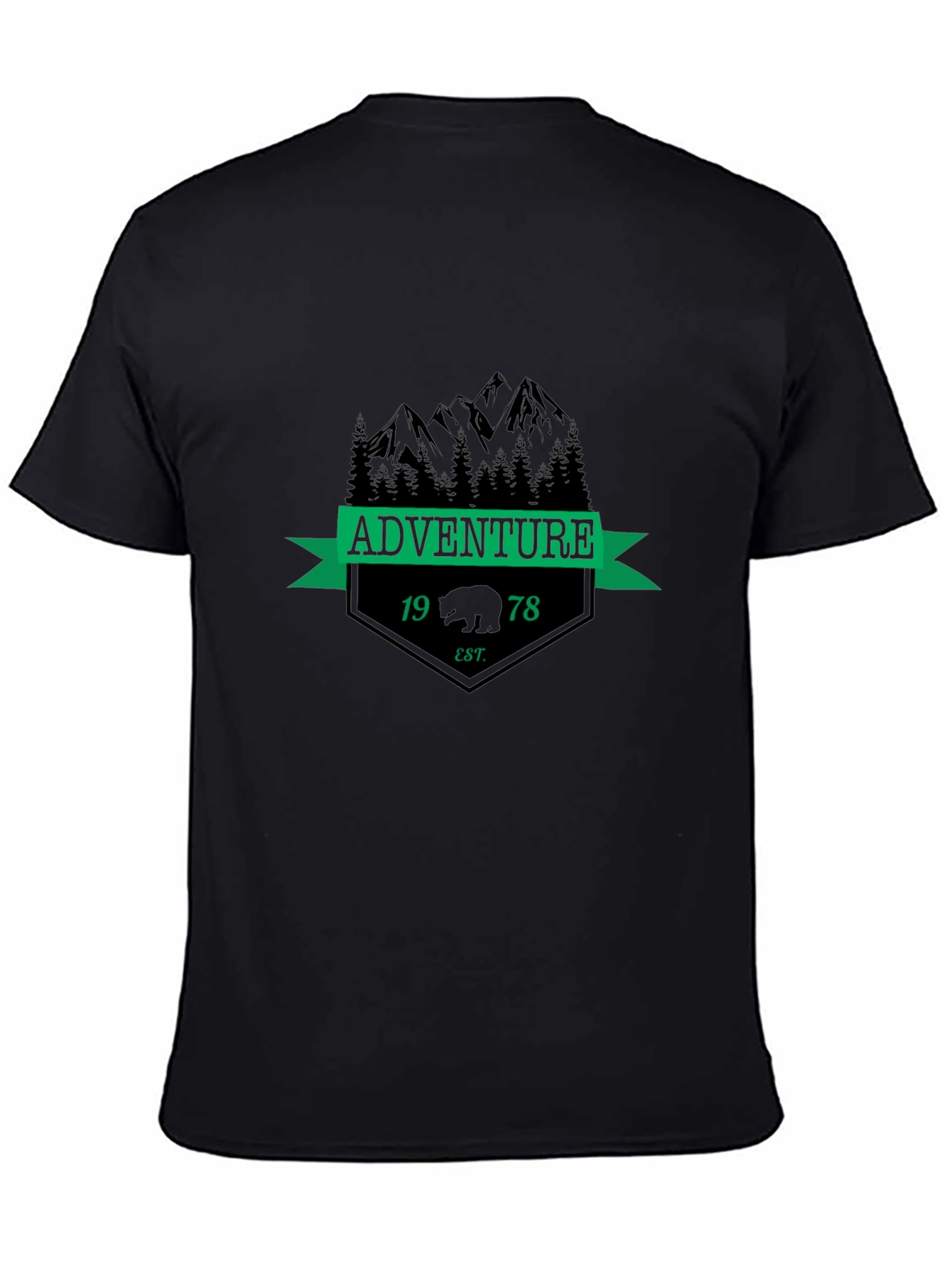 Adventure Bear Graphic Tee - Black