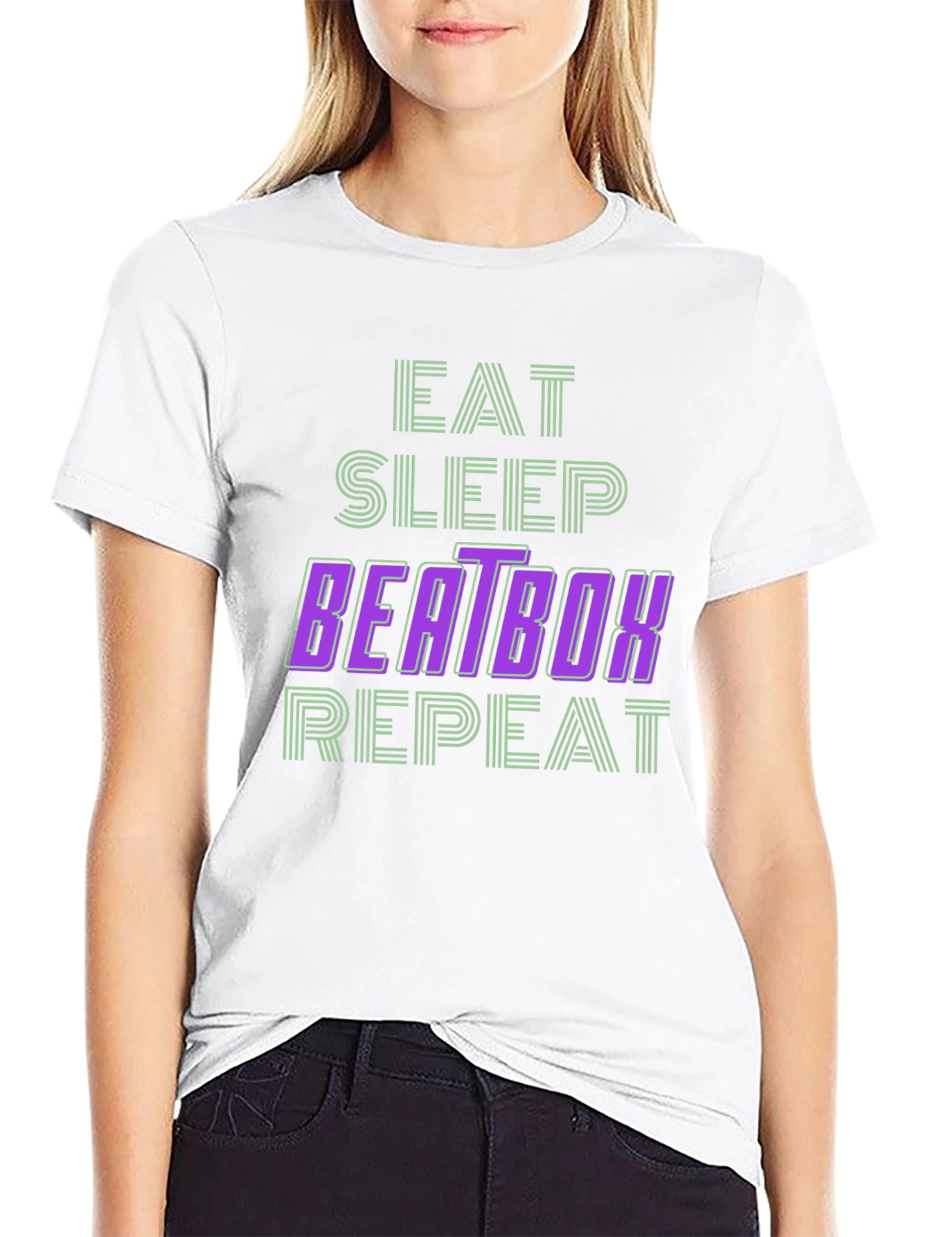 Eat Sleep Beatbox Repeat Black T-Shirt