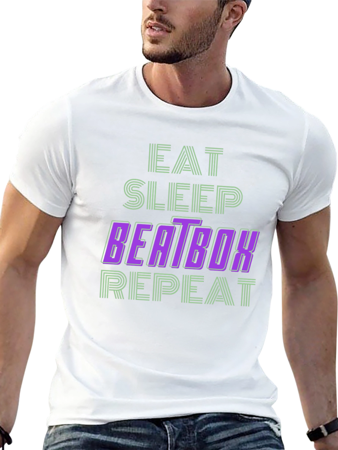 Eat Sleep Beatbox Repeat Black T-Shirt