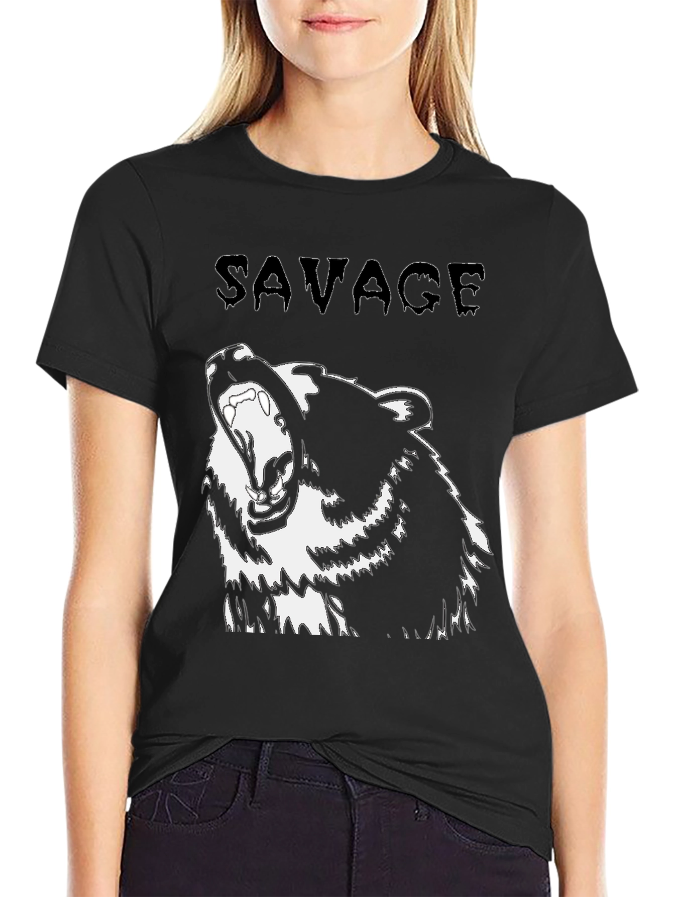 Savage Bear Graphic Black T-Shirt