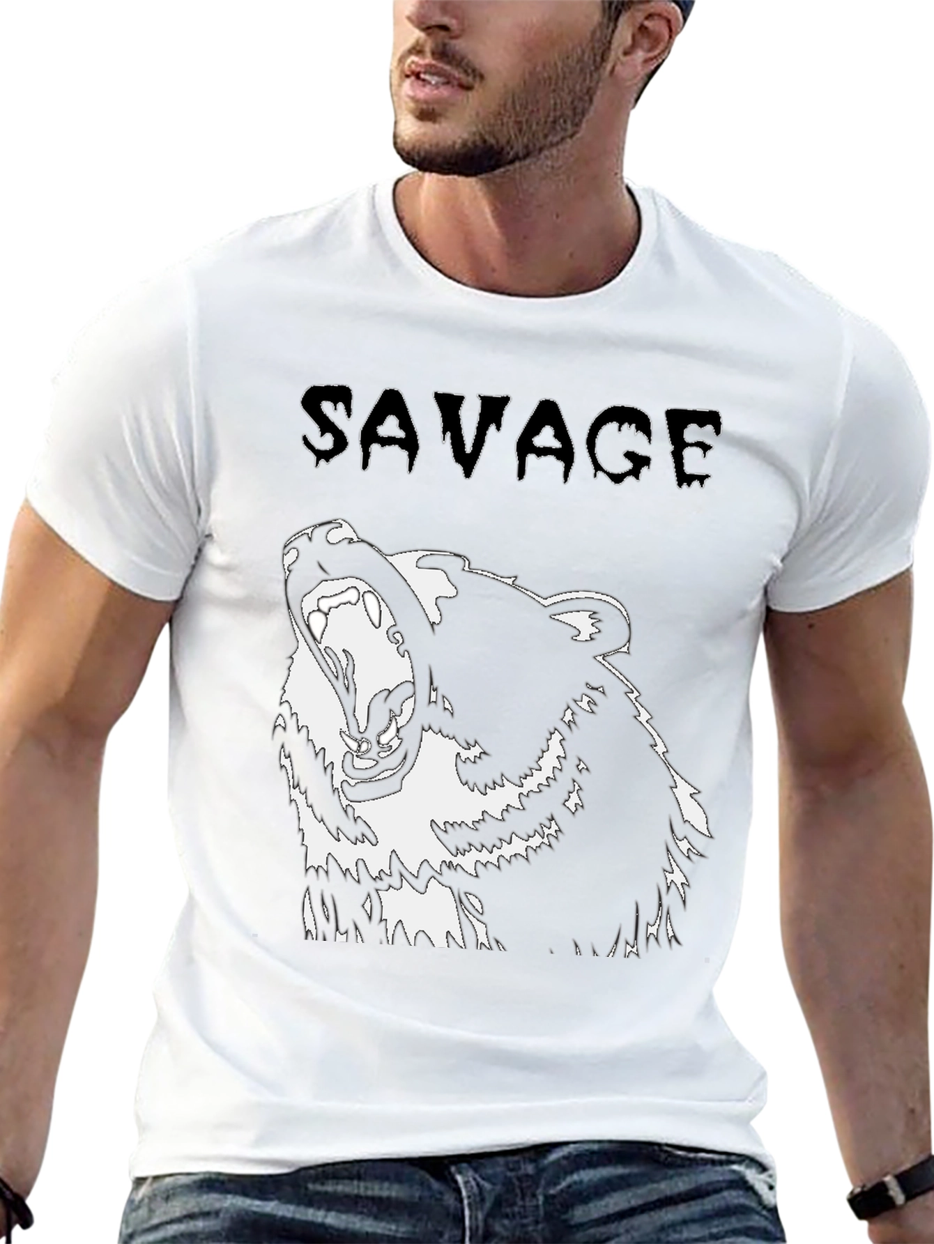 Savage Bear Graphic Black T-Shirt