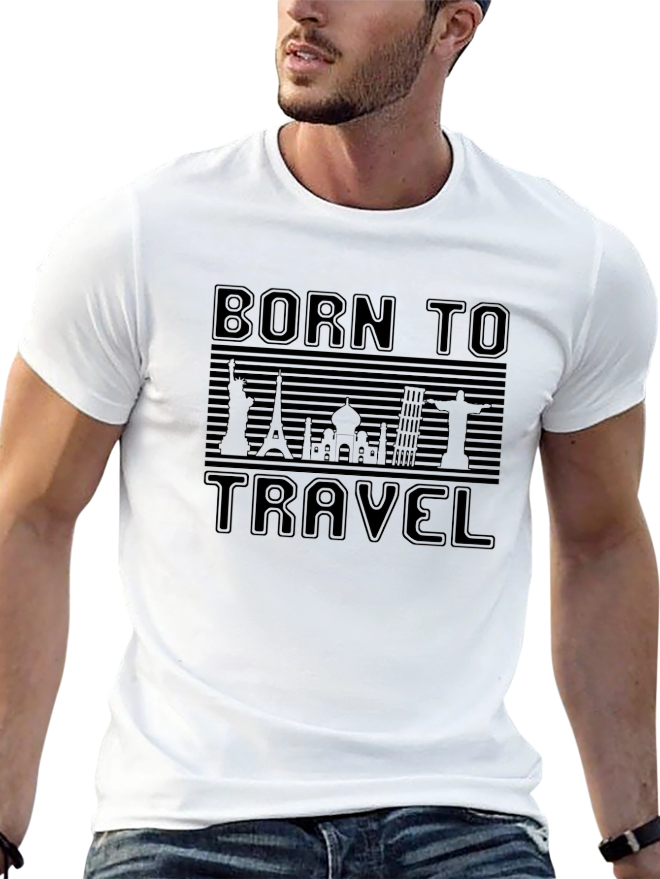 Born to Travel Black Graphic Tee