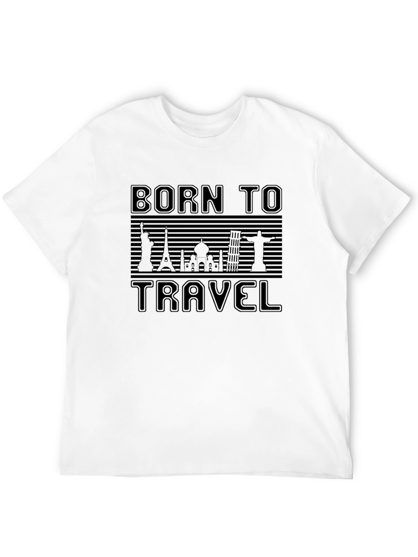 Born to Travel Black Graphic Tee