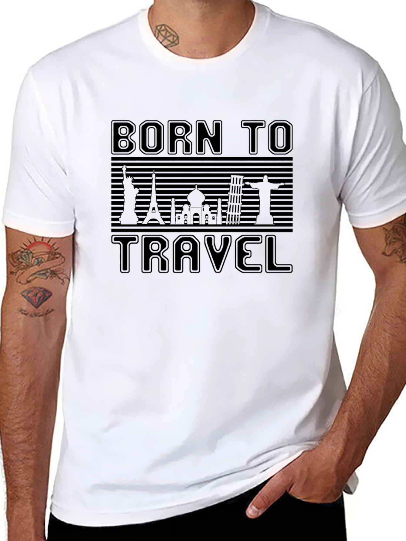 Born to Travel Black Graphic Tee