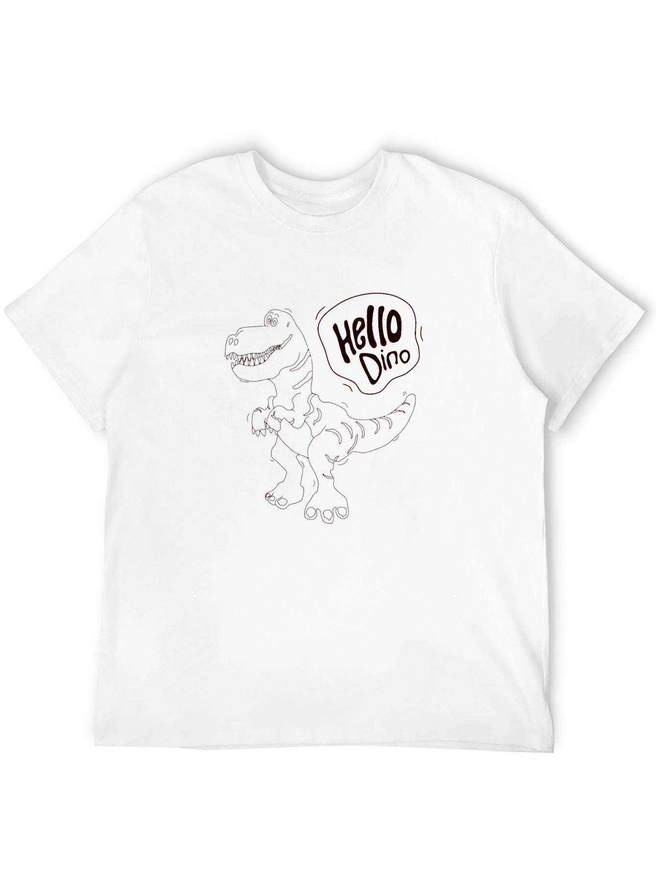 Hello Dino Black T-Shirt