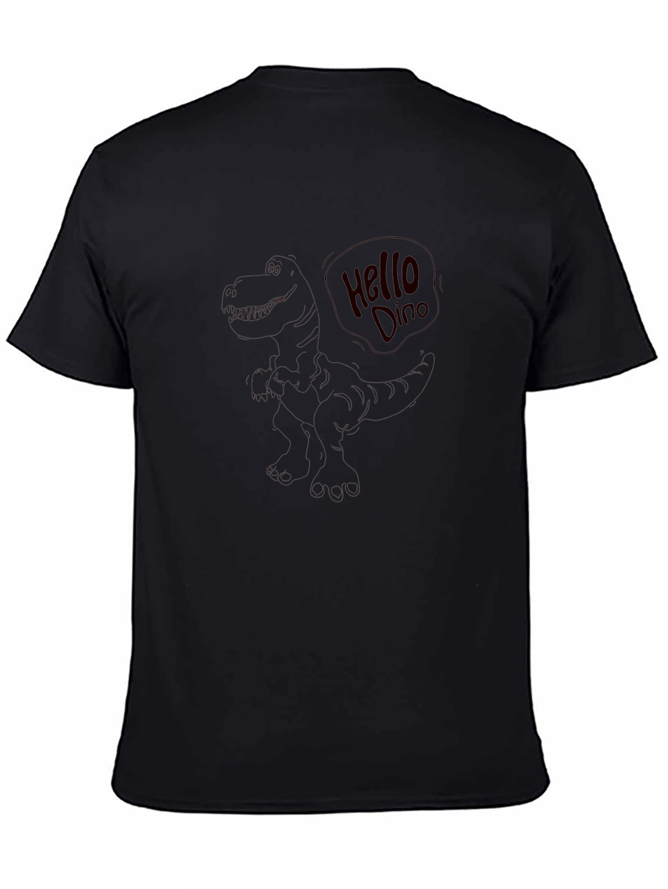 Hello Dino Black T-Shirt