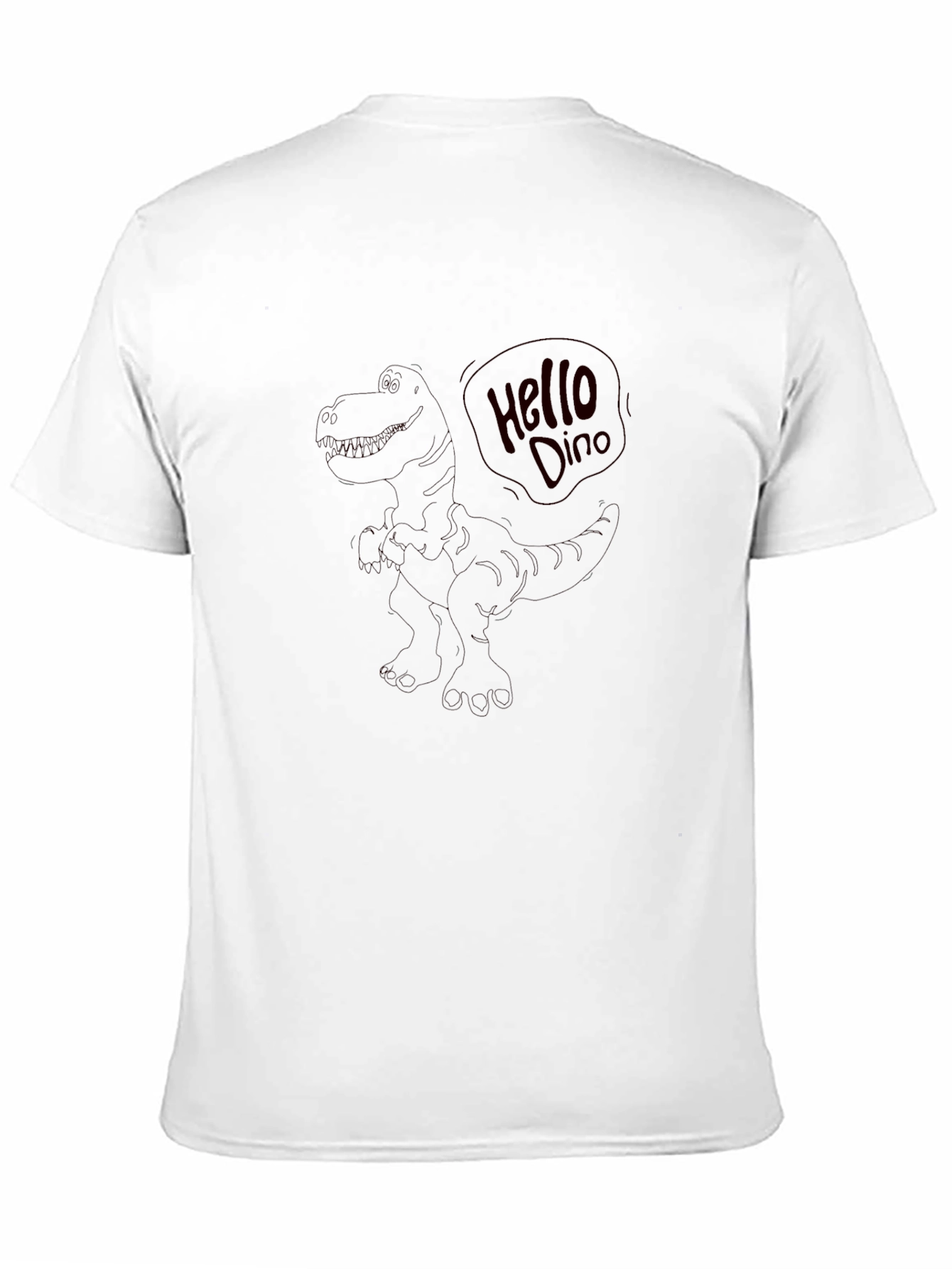 Hello Dino Black T-Shirt
