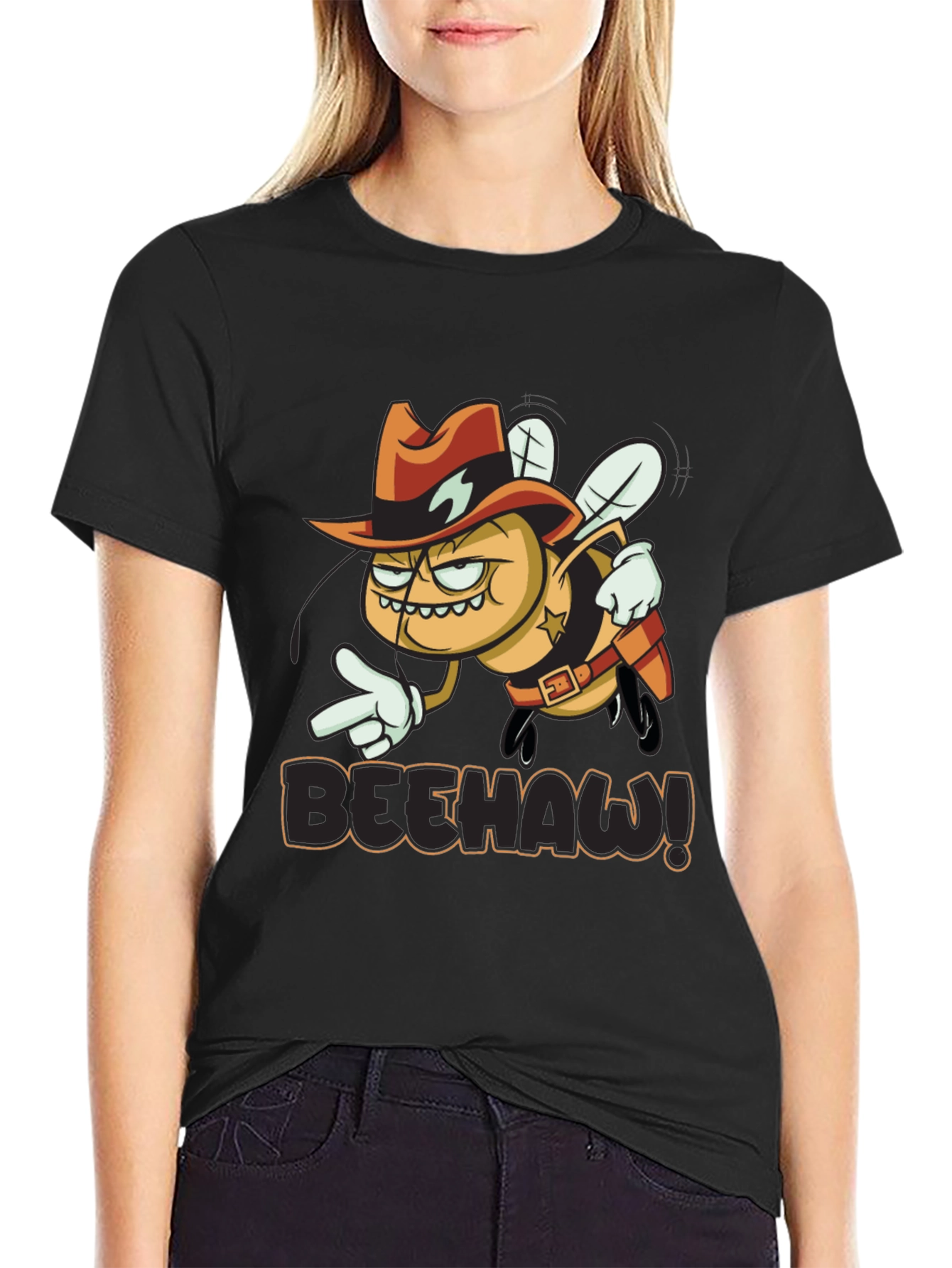 Beehaw Graphic T-Shirt - Western Sheriff Bee Design