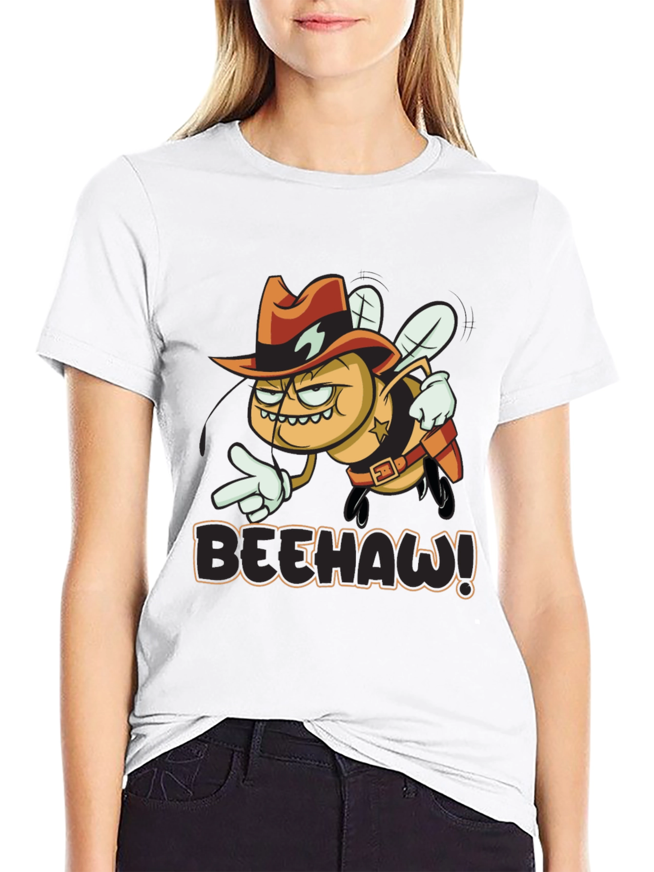 Beehaw Graphic T-Shirt - Western Sheriff Bee Design