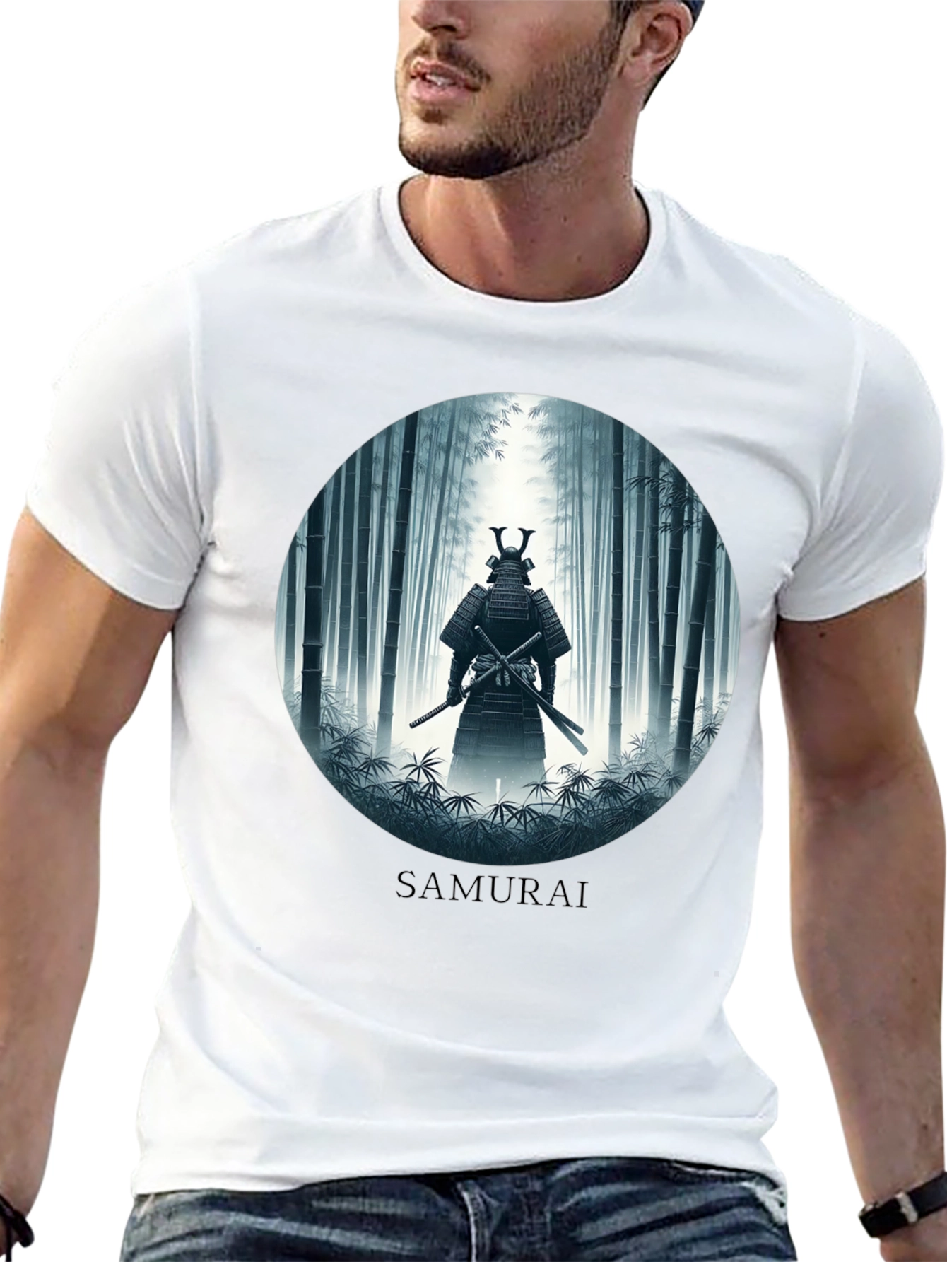 Samurai in Bamboo Forest T-Shirt