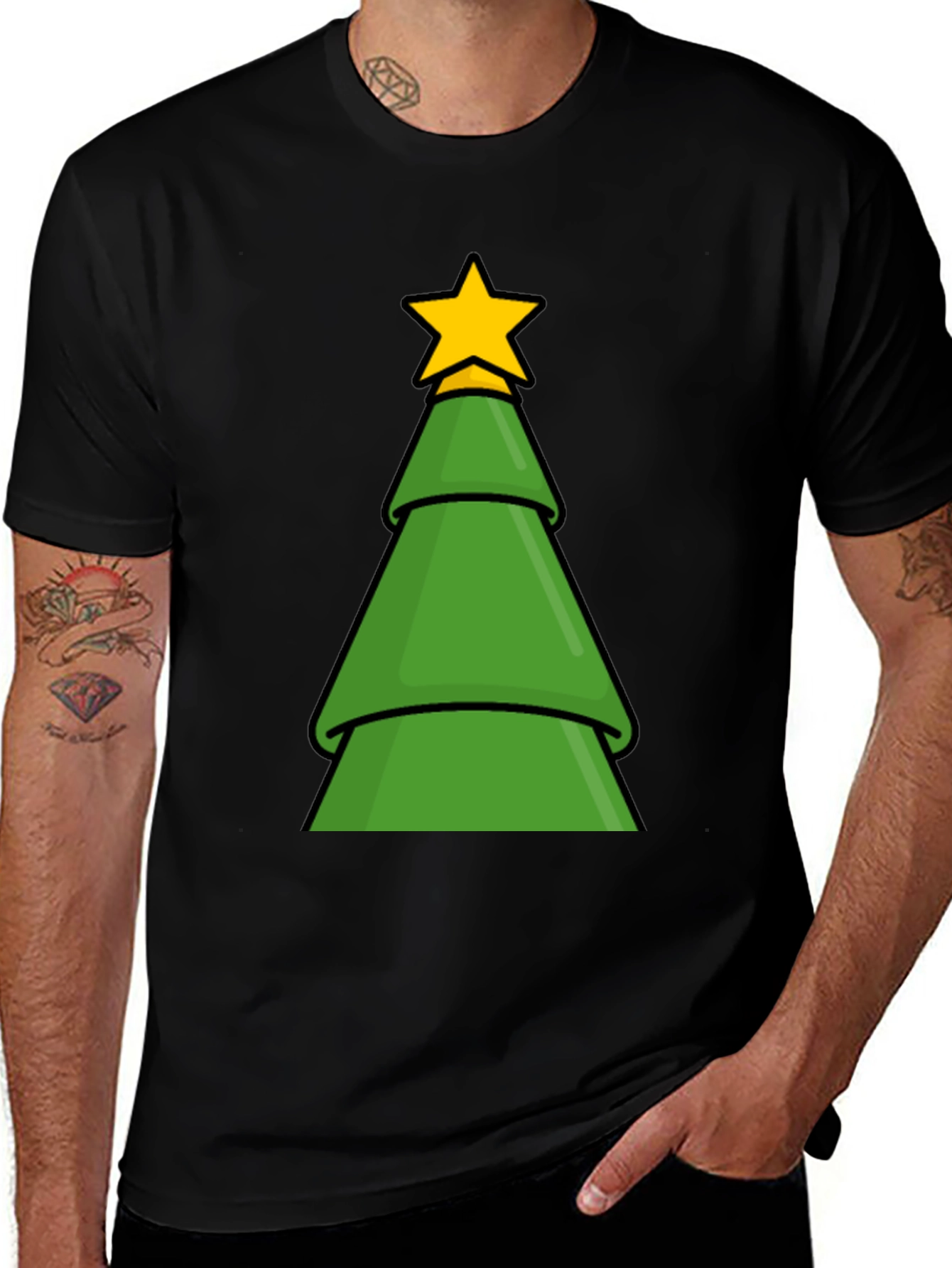 Festive Christmas Tree Graphic T-Shirt