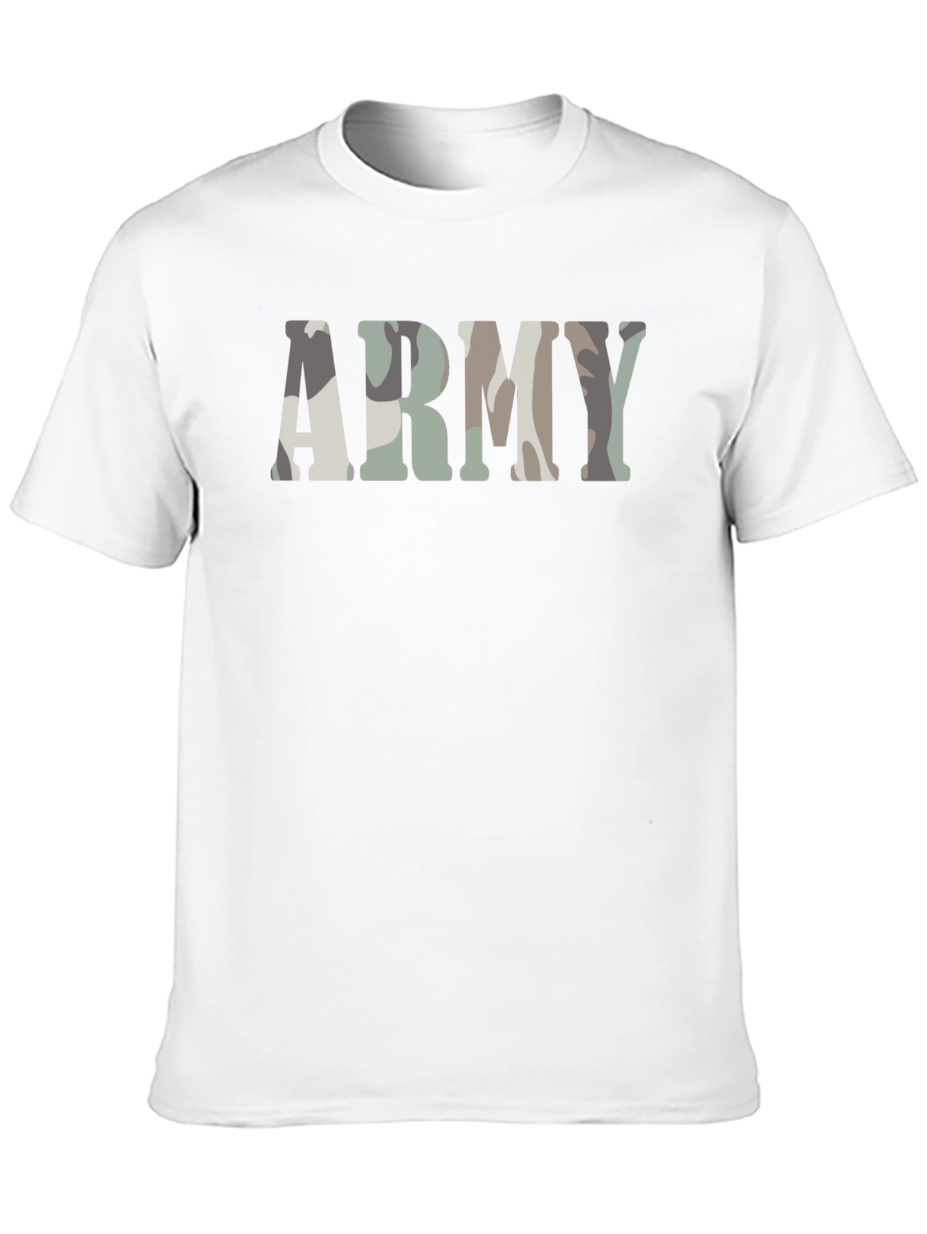 Army Camo Print Mens Black T-Shirt