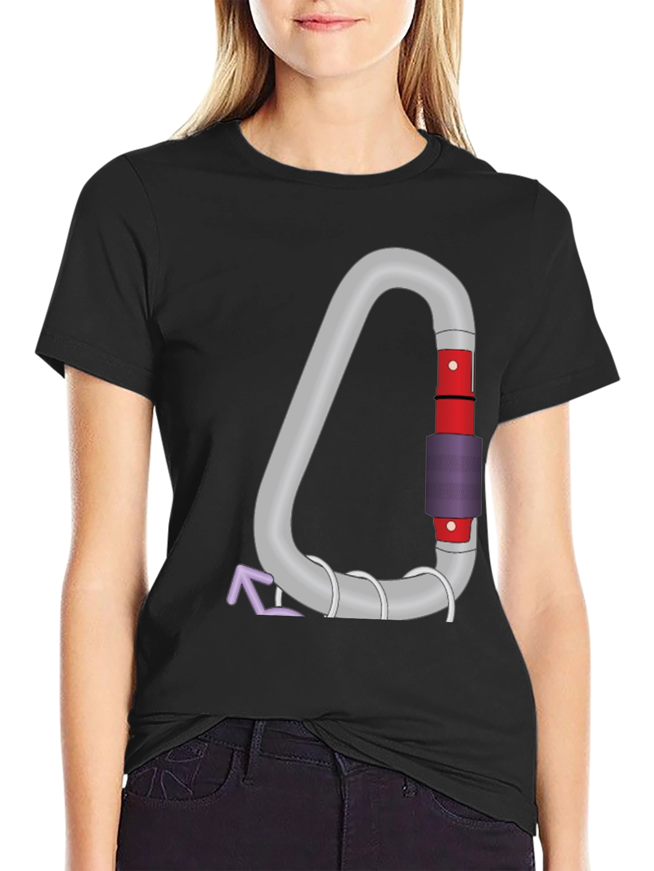 Climbing Carabiner Graphic Tee - Black