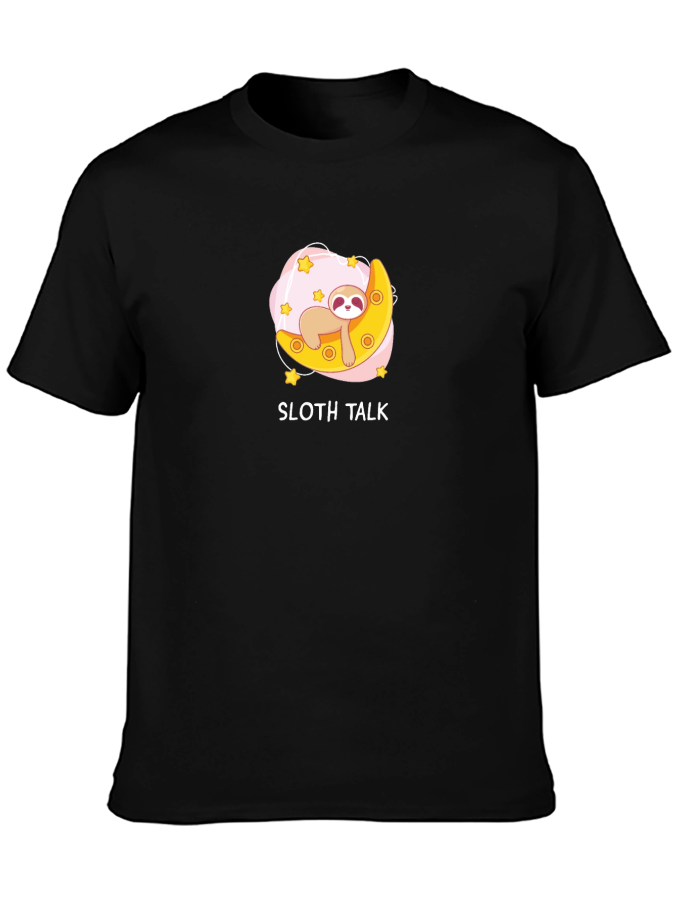 Sloth Talk Black Graphic T-Shirt