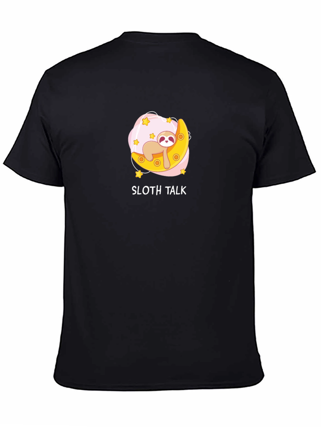 Sloth Talk Black Graphic T-Shirt