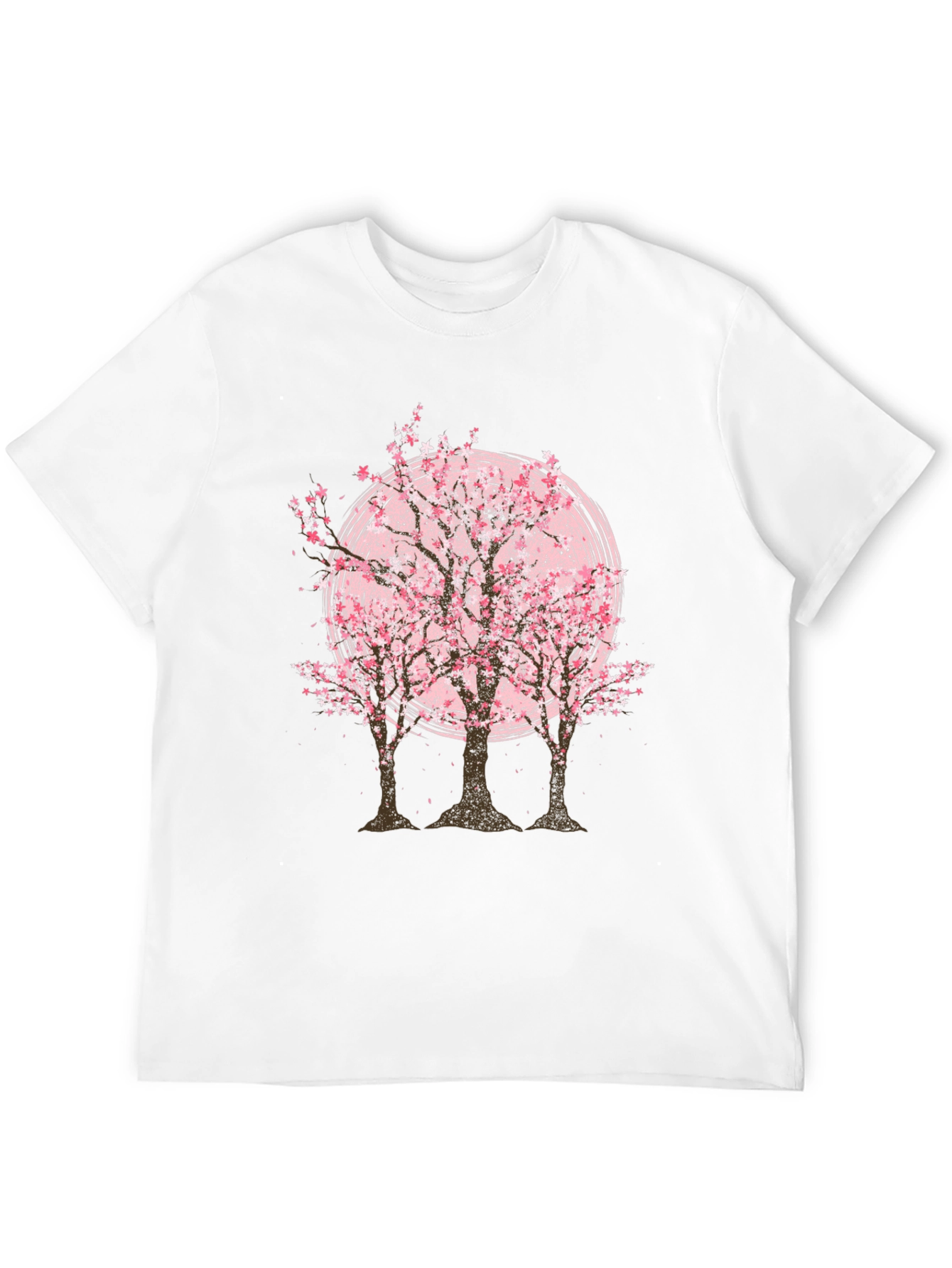 Cherry Blossom Tree Graphic Tee - Black Cotton T-Shirt