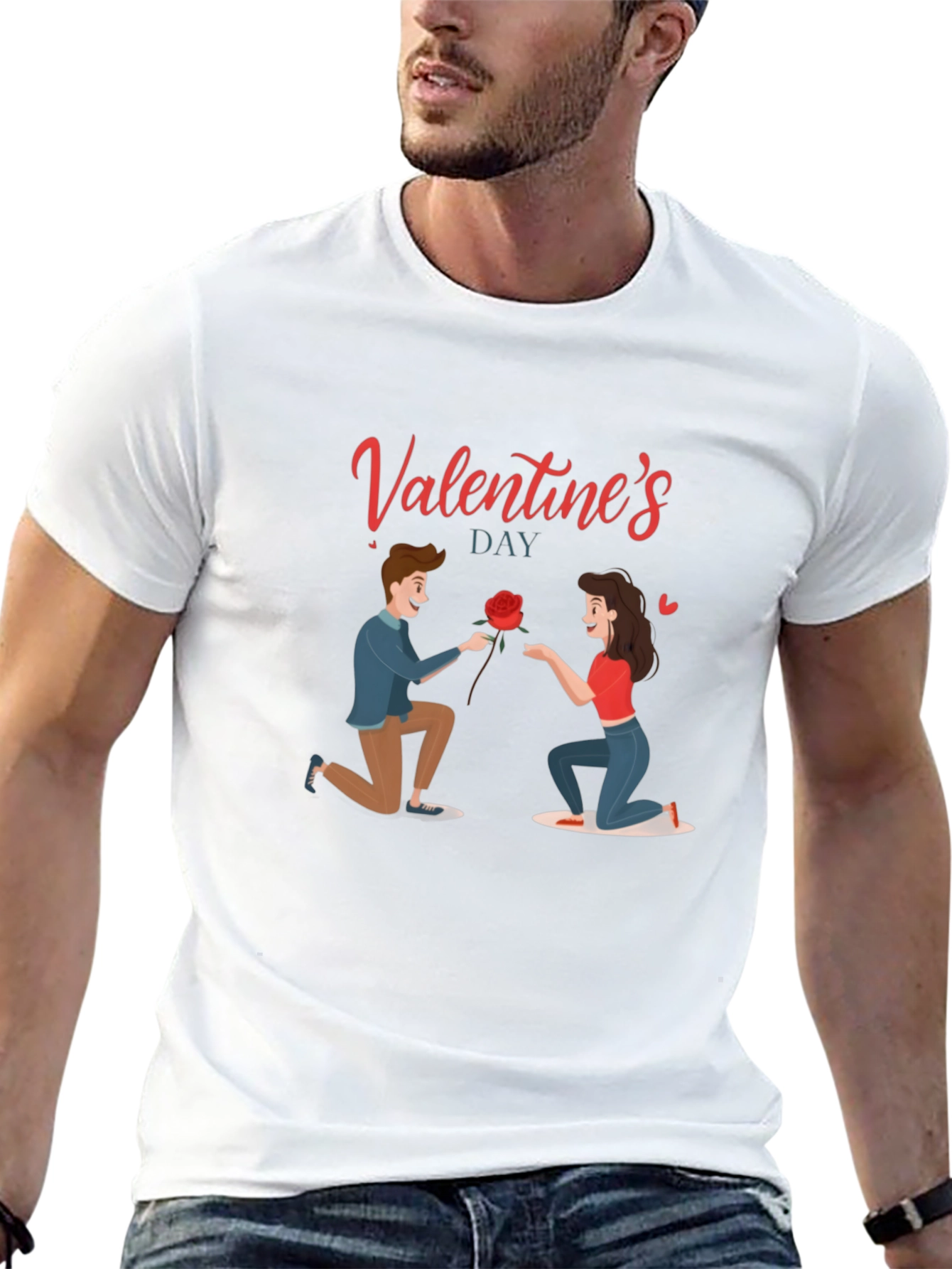 Valentines Day Graphic Tee - Love Proposal Design