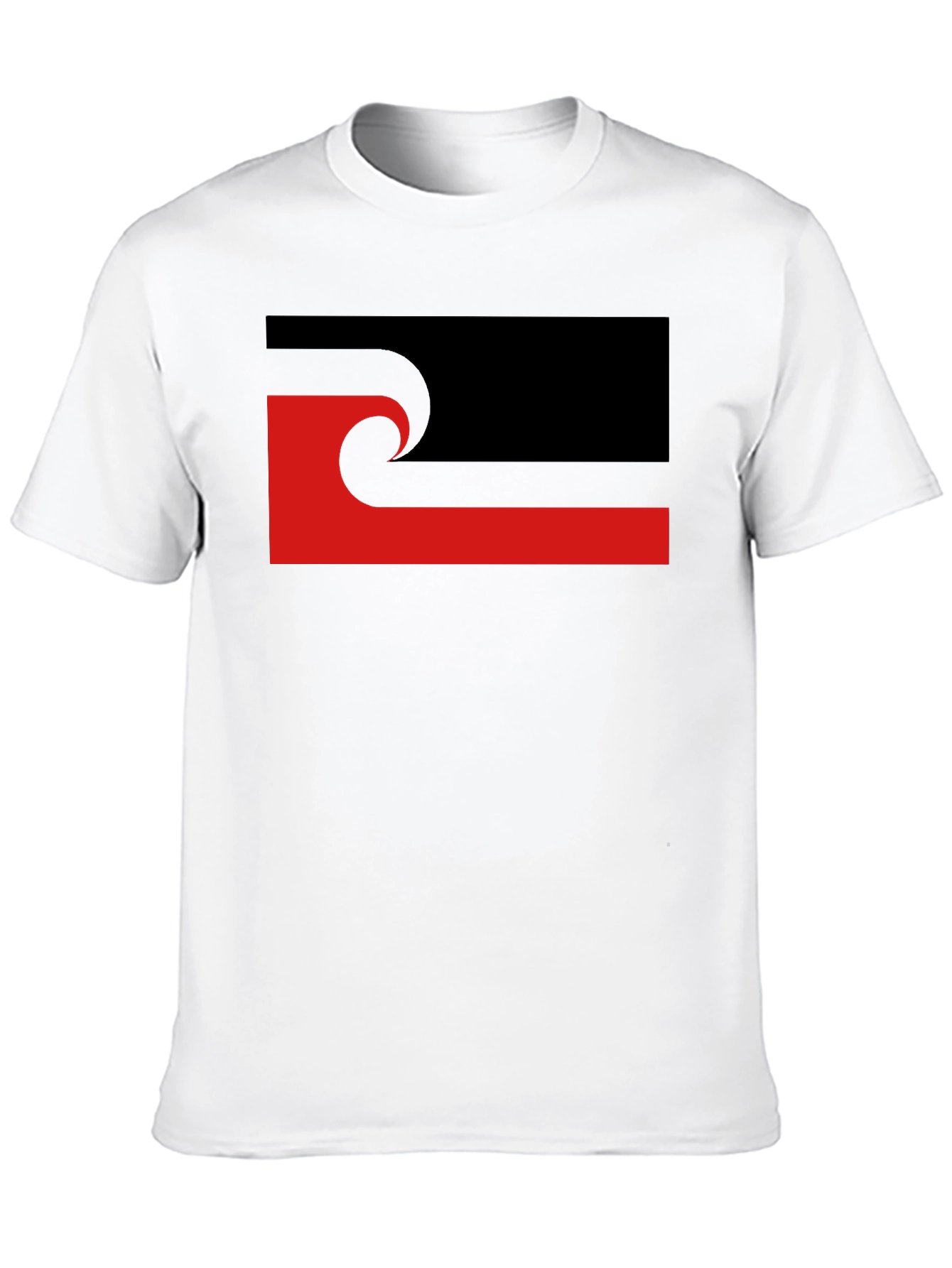 Abstract Graphic T-Shirt - Black with Red Accent