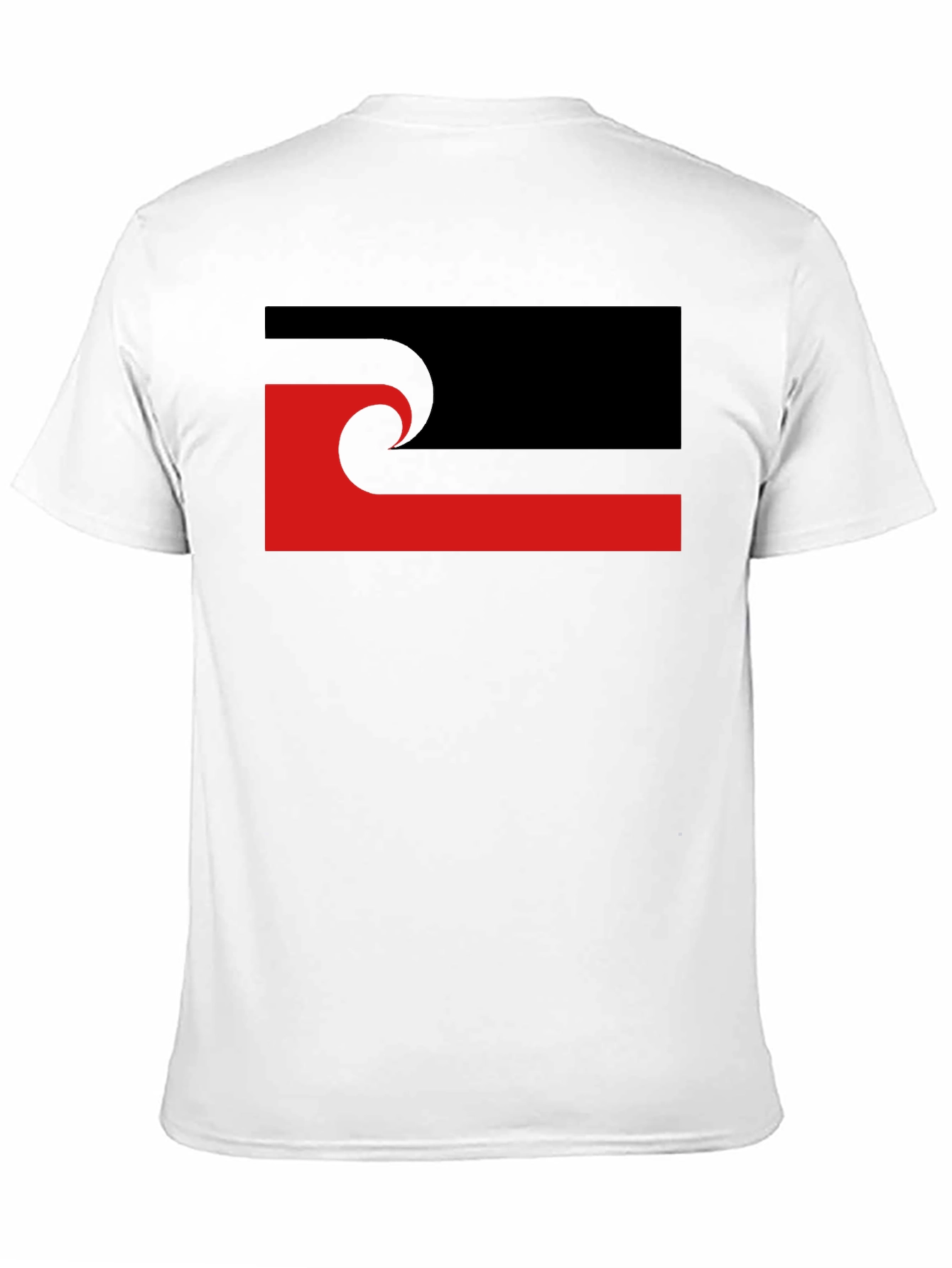 Abstract Graphic T-Shirt - Black with Red Accent