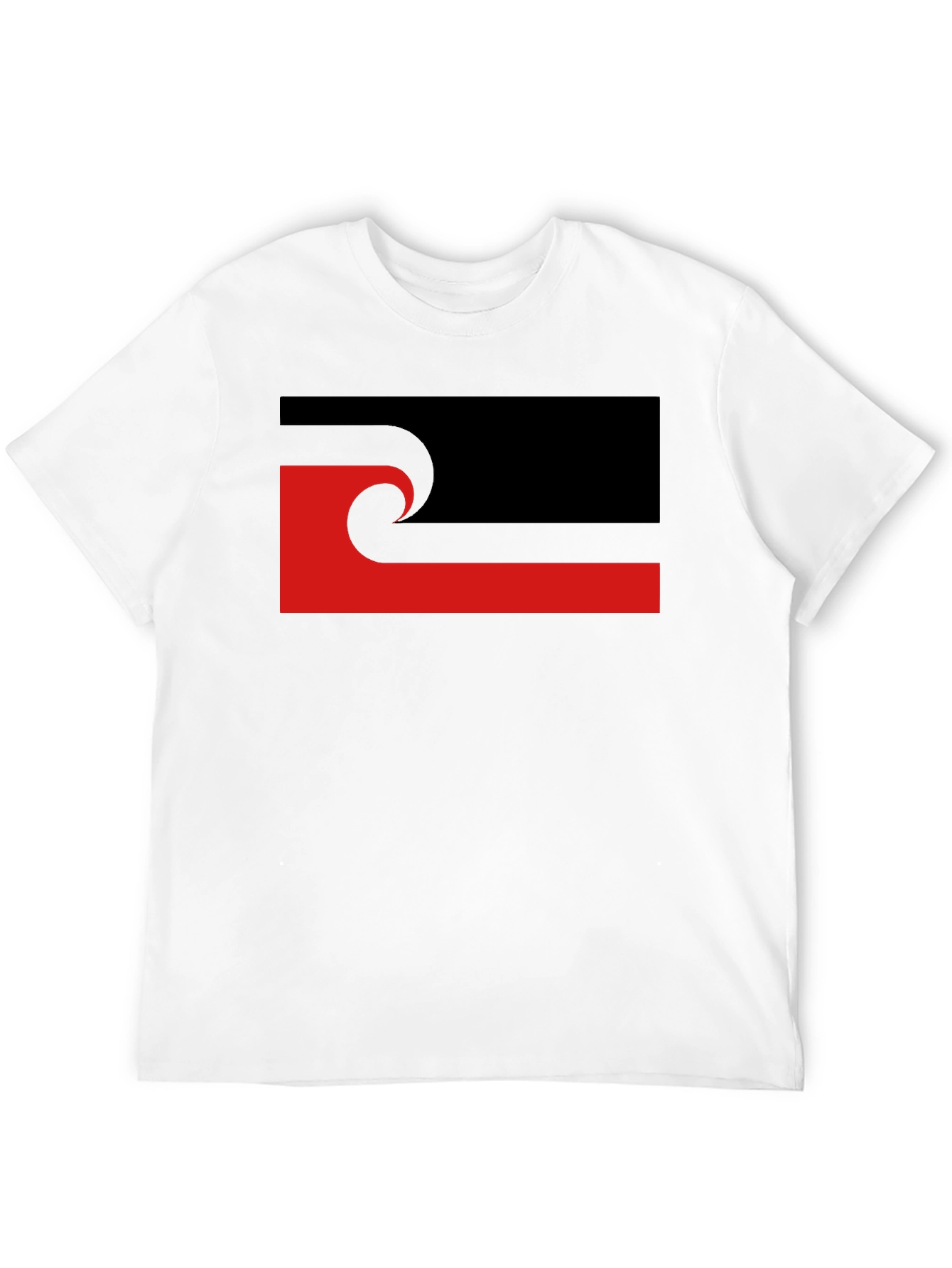Abstract Graphic T-Shirt - Black with Red Accent